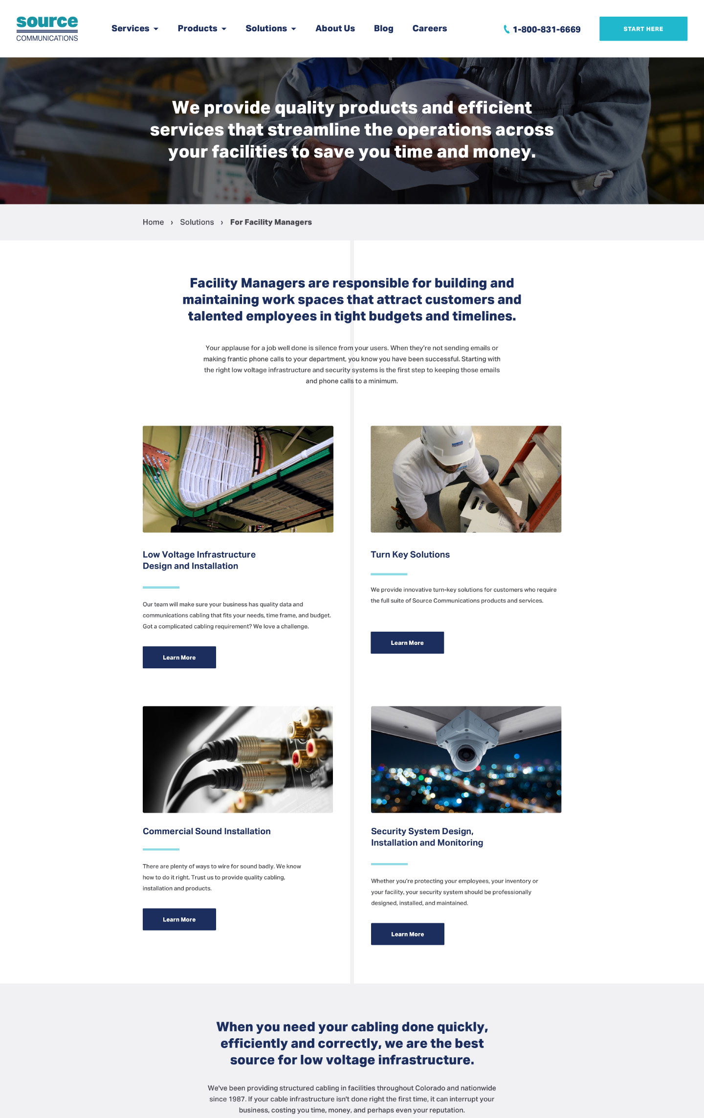 Source Communications — Mockups — Solution Detail Page