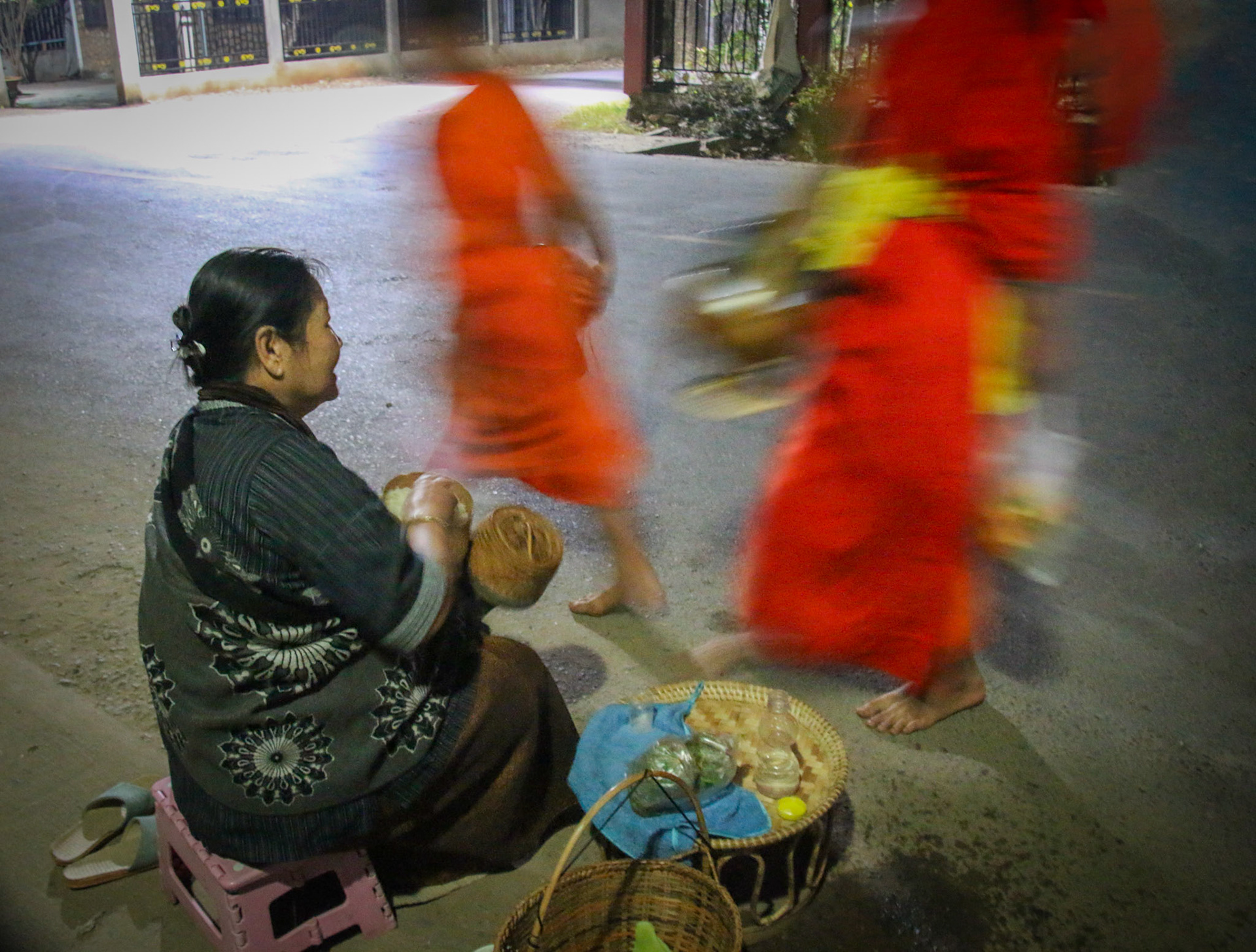 Giving Alms Laos 2020