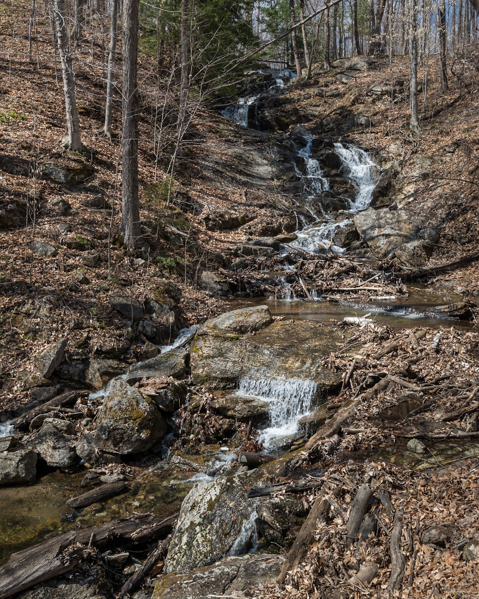This is a wider shot of waterfalls in Gatineau Park a short hike from Mackenzie King Estate