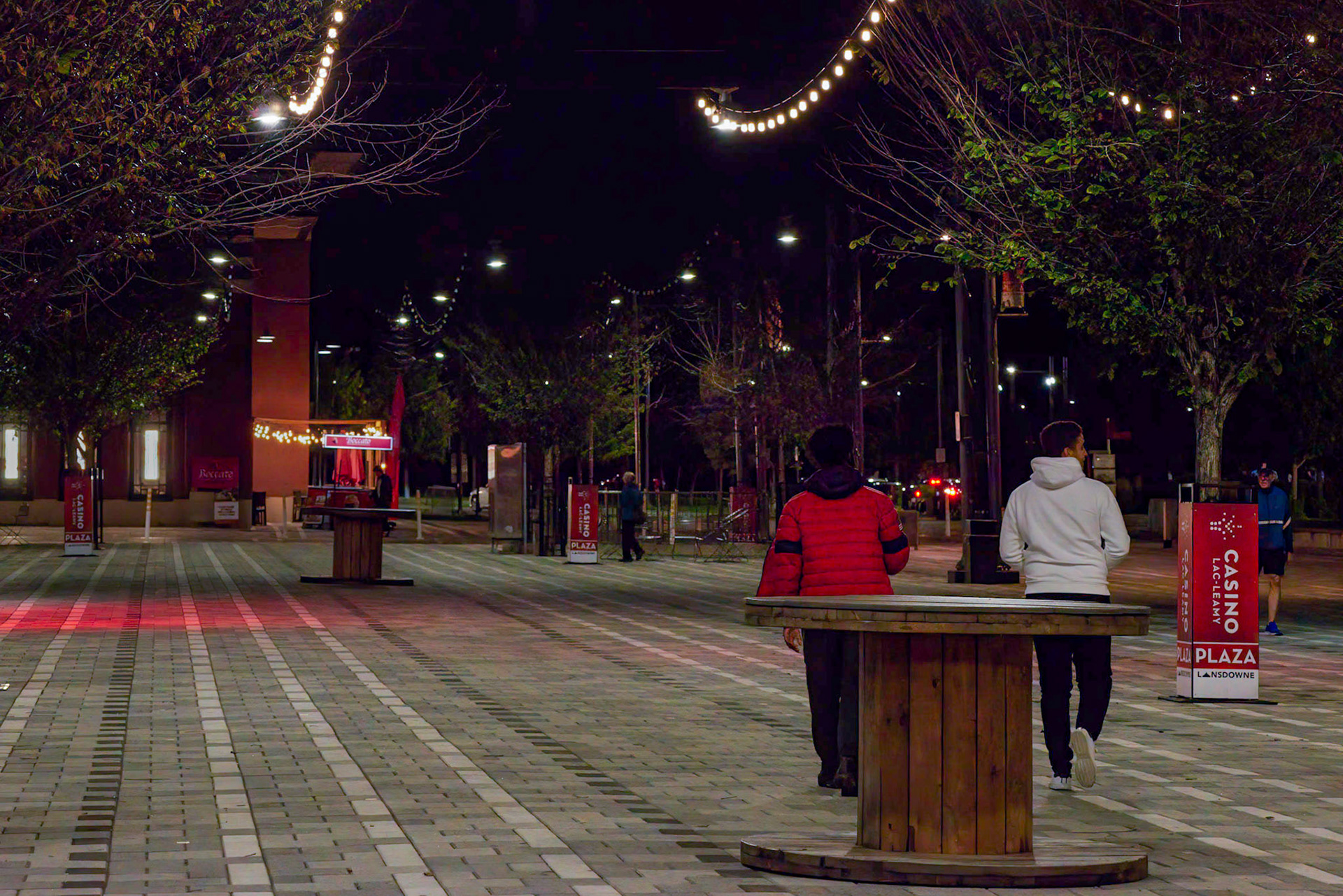 Lansdowne Plaza at night. [ISO 12800, 105 mm, f/8.0, 1/100s]