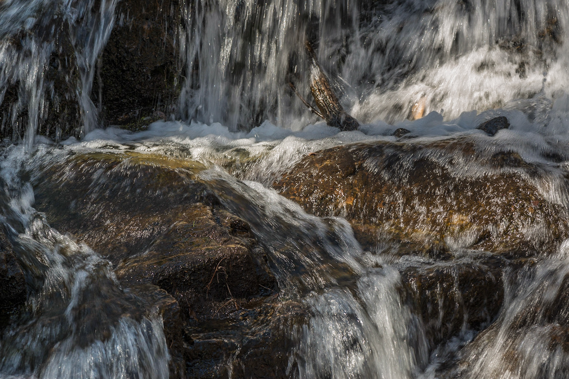 This is a detail of part of a series of waterfalls in Gatineau Park a short hike from Mackenzie King Estate