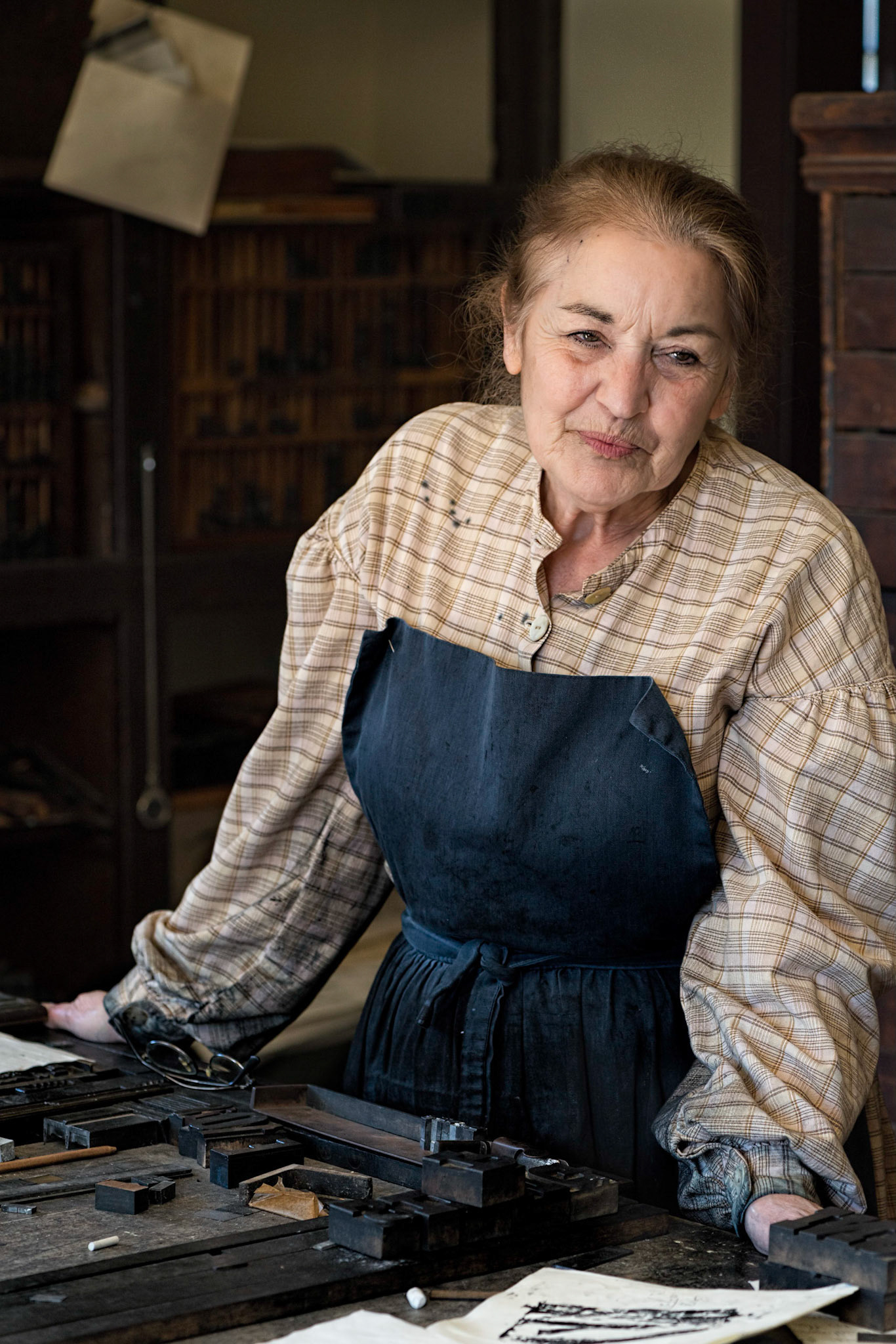 This reenactor has been working in the Printing Office for as long as I can remember. She's quite knowledgeable too.