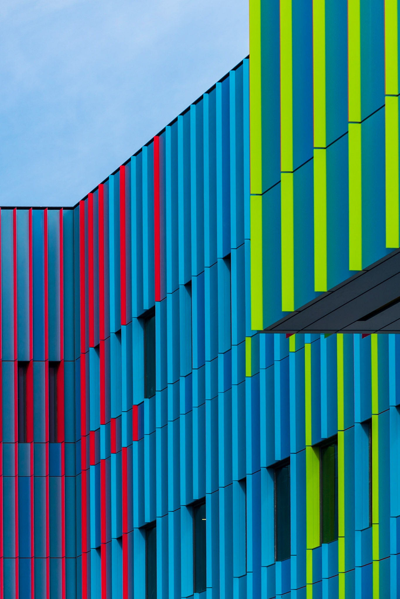 This is a straight shot of the building next to the museum, but composed to balance the Red, Green and Blue in a pleasing way.