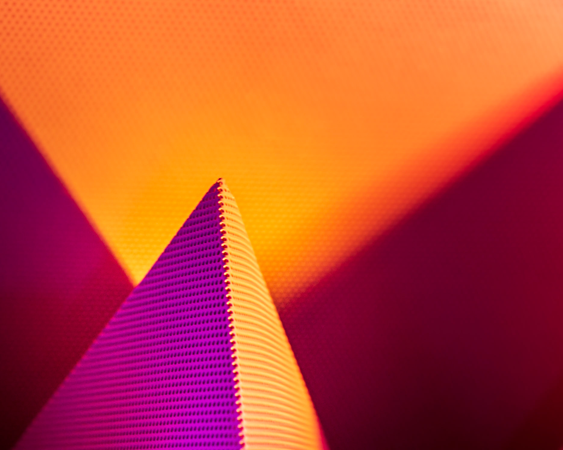 An anechoic chamber (echo-free room) can be found in the museum and this is a shot of the sound absorbing material coating the chamber. I’ve flipped the shot upside down to give a stronger composition.