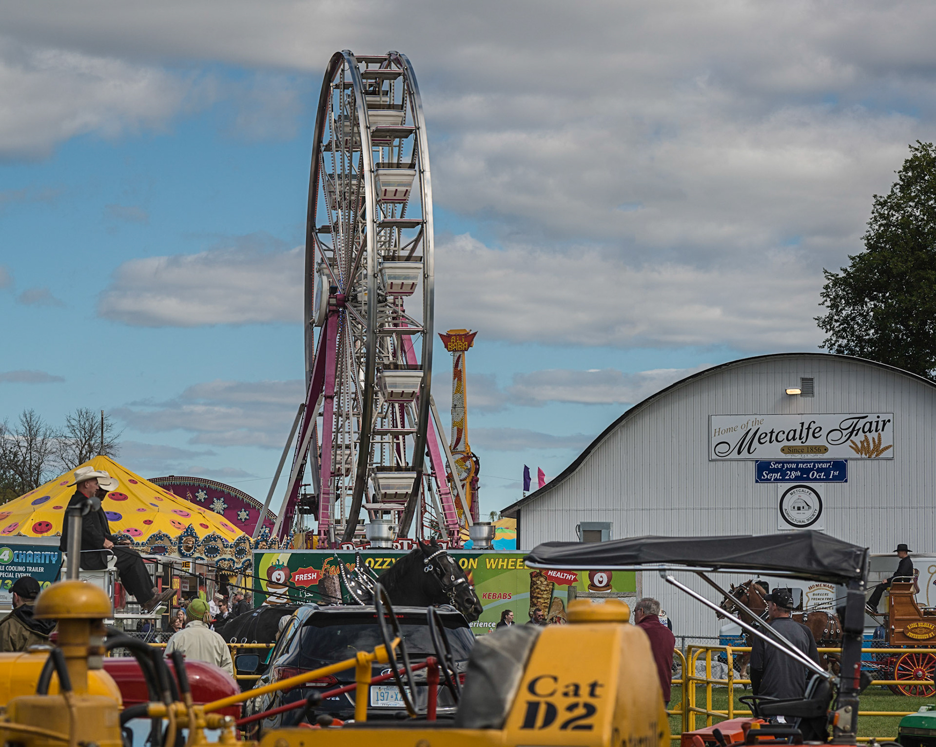 This single frame captures a lot of what happens at the Metcalfe Fair. There is order here, as well as chaos.