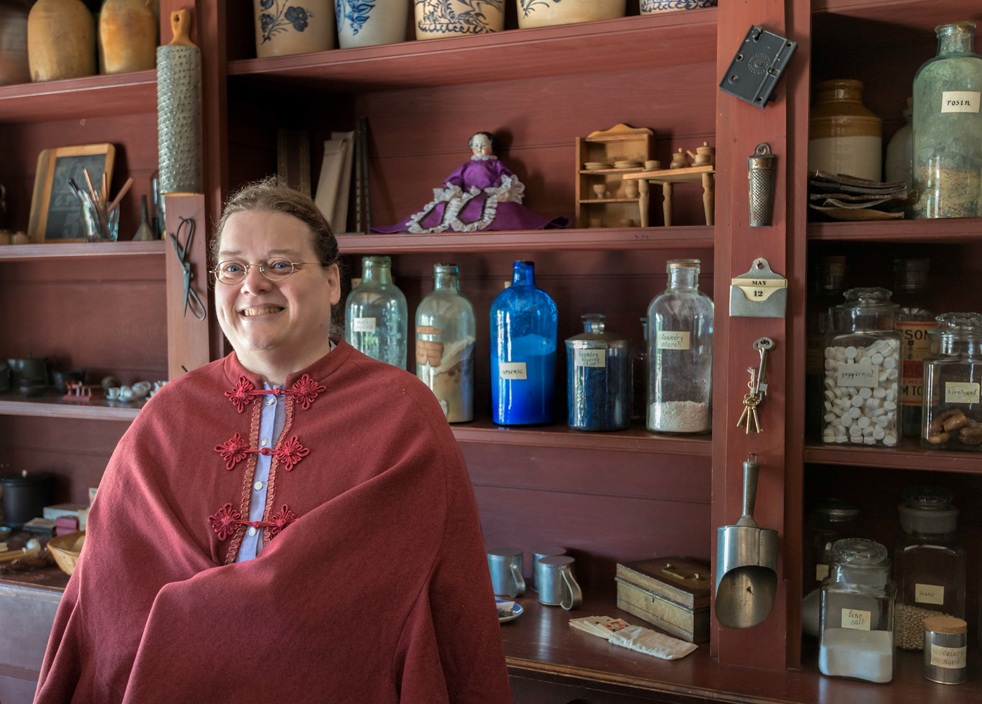One of the joys of visiting Upper Canada Village is that the reenactors are all used to being photographed. This one is acting as the shopkeep at the General Store.