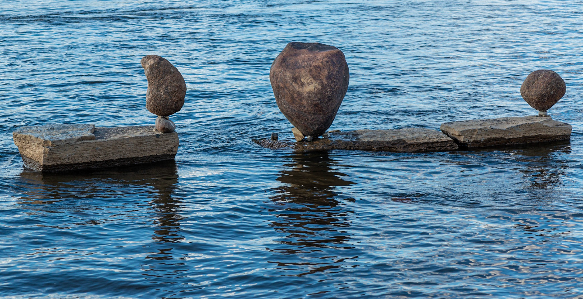 More sculptures. The precarious way the stones are balanced is quite impressive, and typical of the work of the artist.