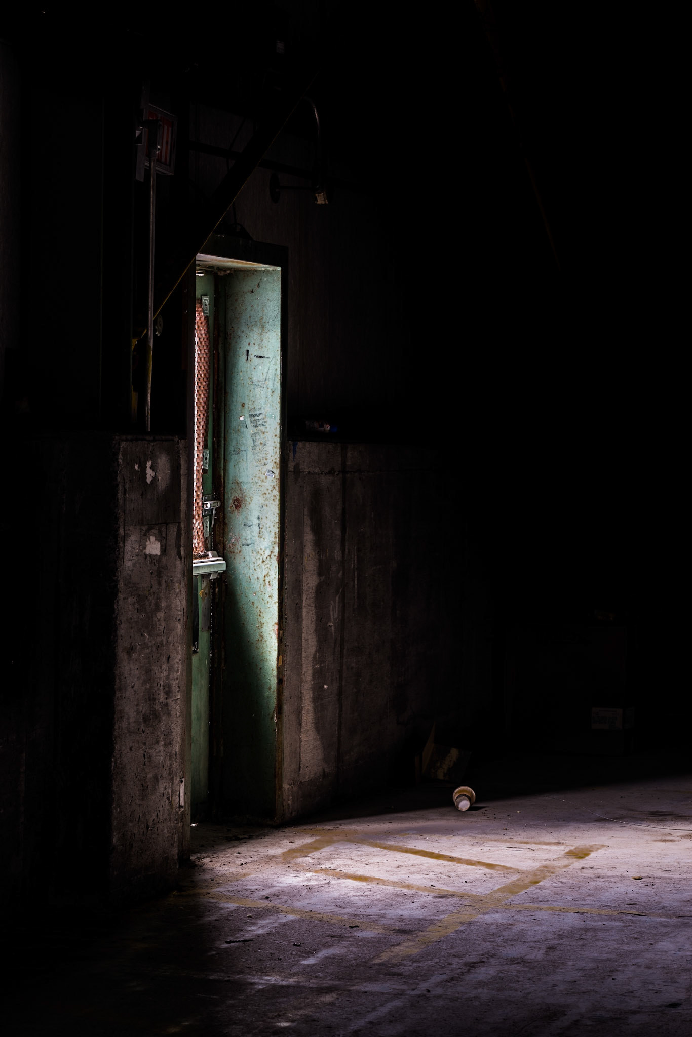 This is a composite of several shots taken to deal with the bright doorway and the dark interior