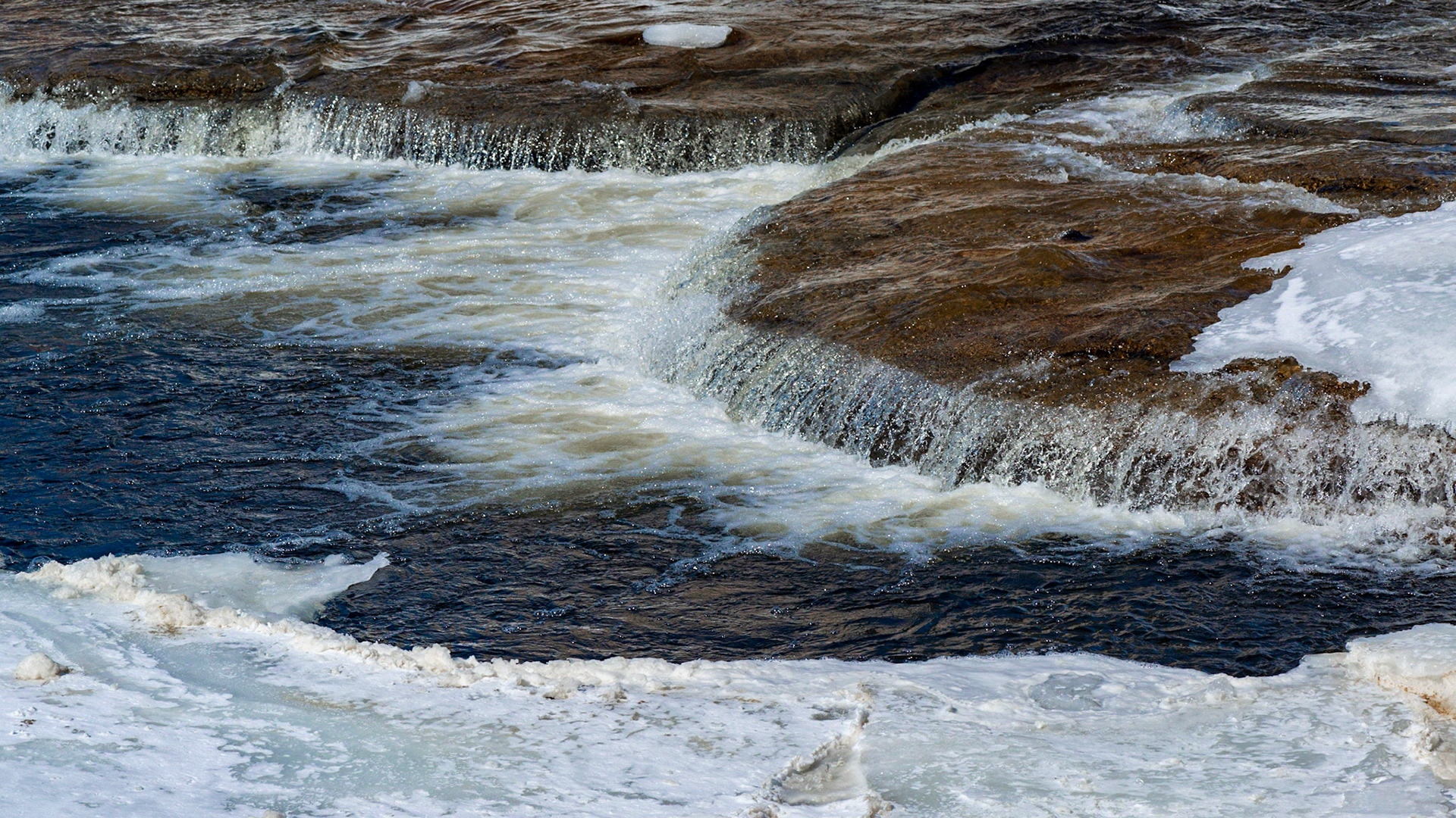 What I was looking at was the arc of the waterfall on the right framed by the waterfall at the top and the ice at the bottom.