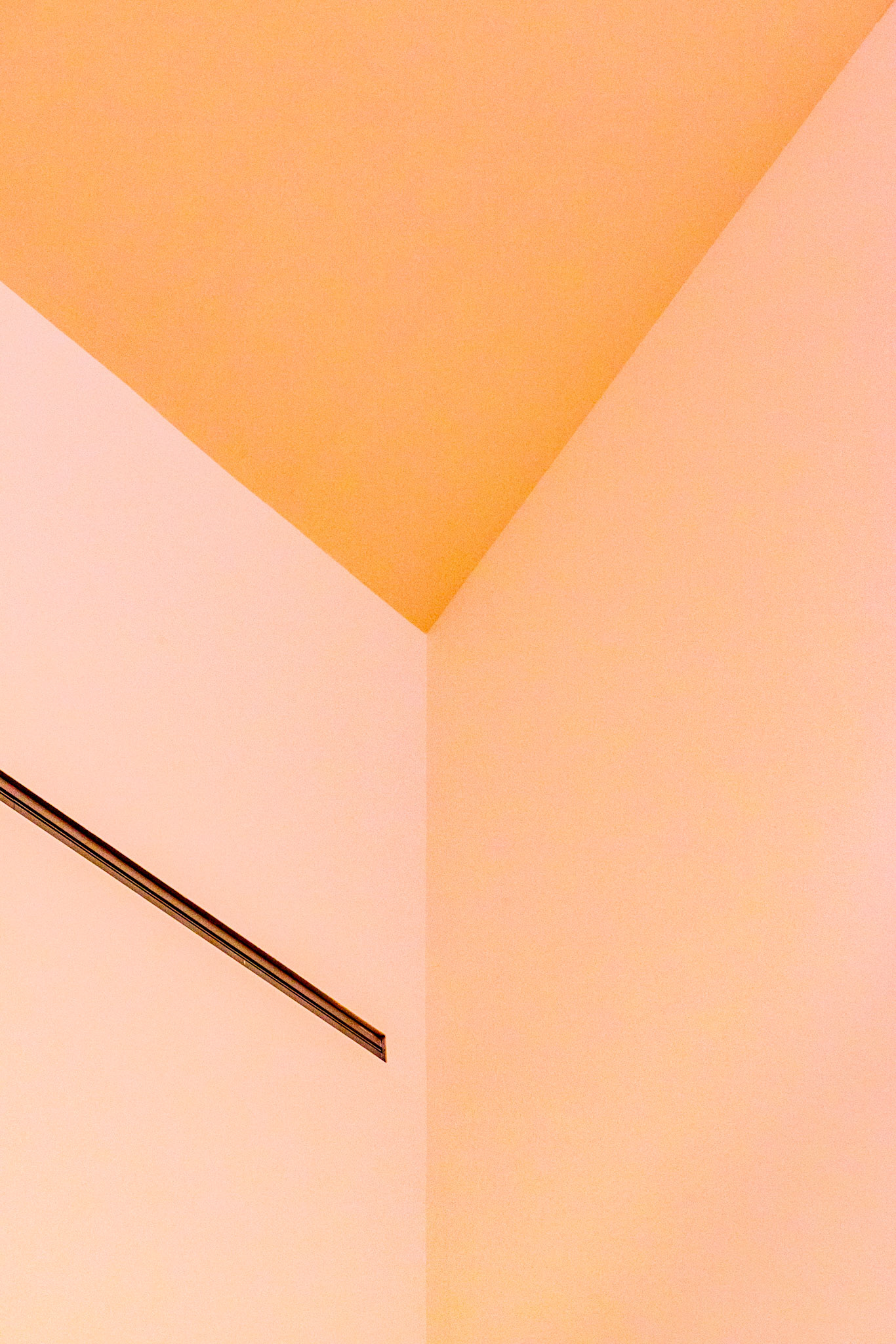 Here is another abstract composition where I’ve made use of the colourful walls and ceilings and included the track for hanging paintings as a bit of extra punch.