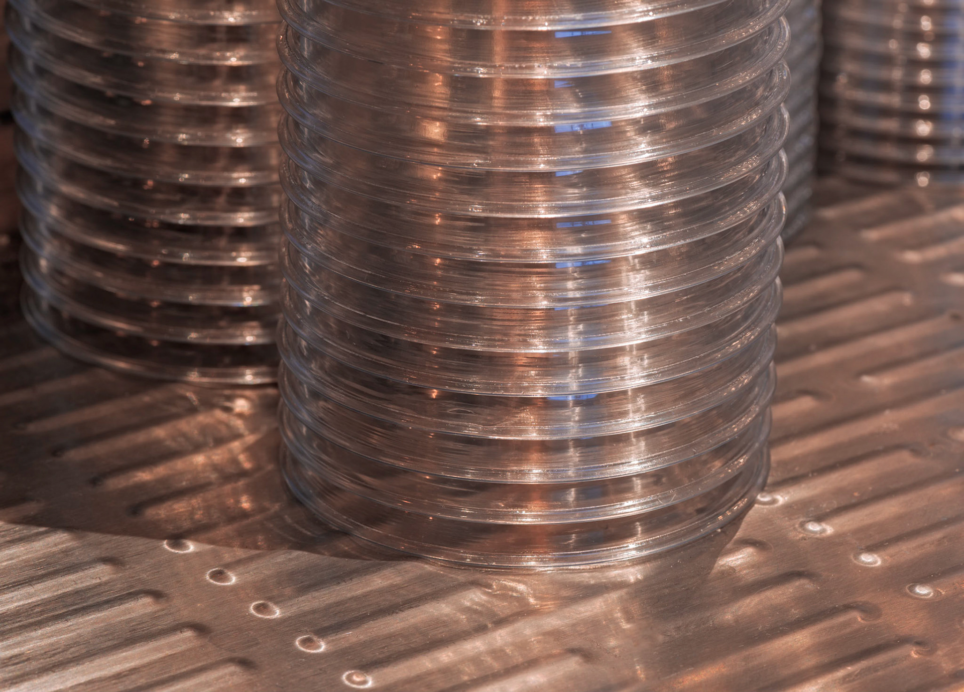 This detail of one of the bar areas reminds me of an industrial scene, and I have toned it accordingly.