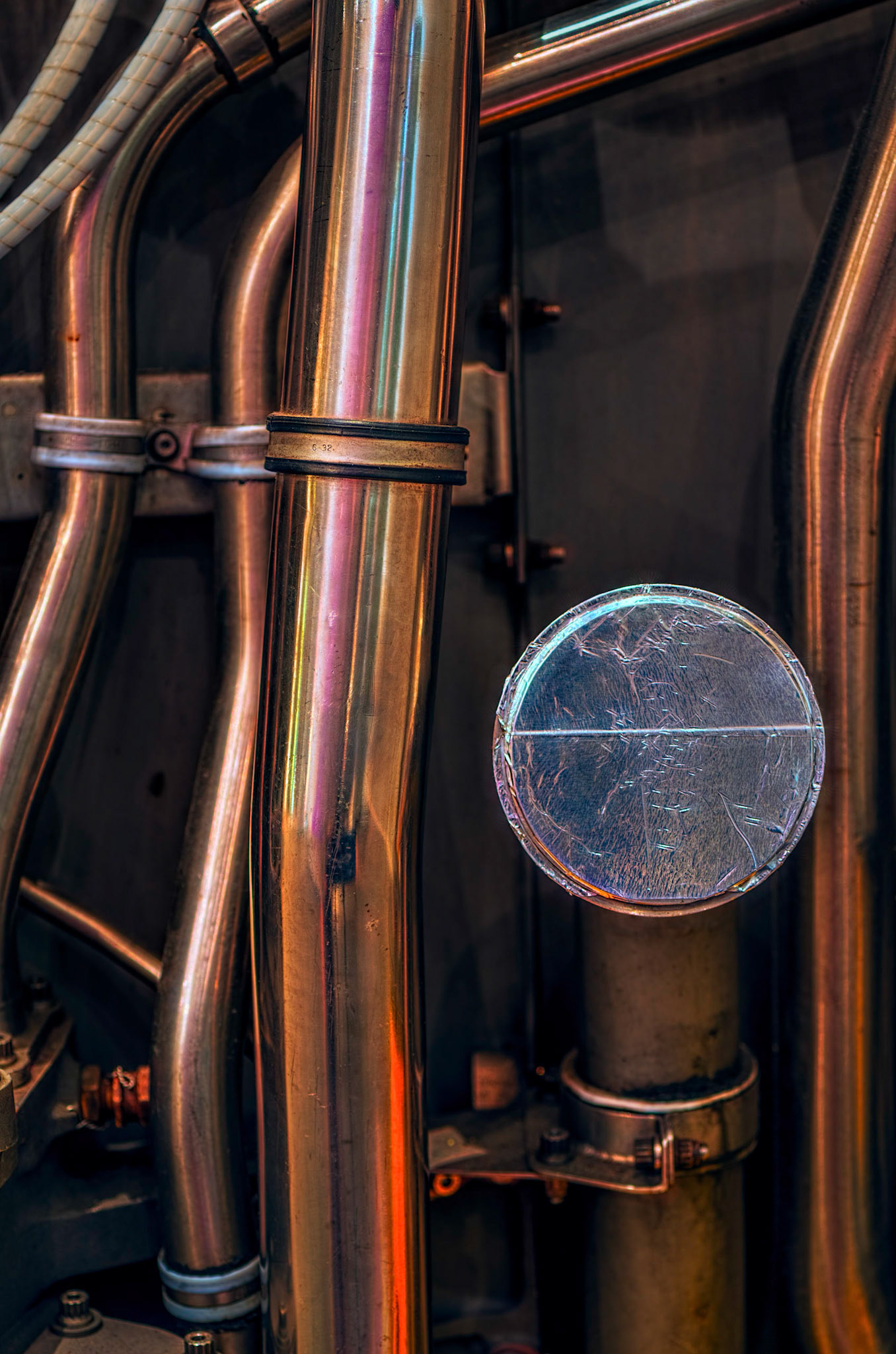 A very small part of a very large engine. I've played with the light and colour to add some drama.