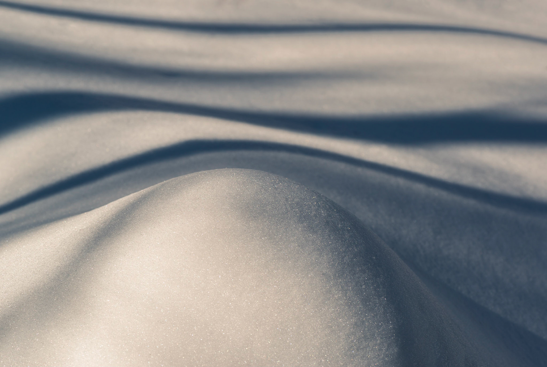 I love shooting in winter in part because of the opportunities to capture shots like this one of flowing lines of shadow in the snow.