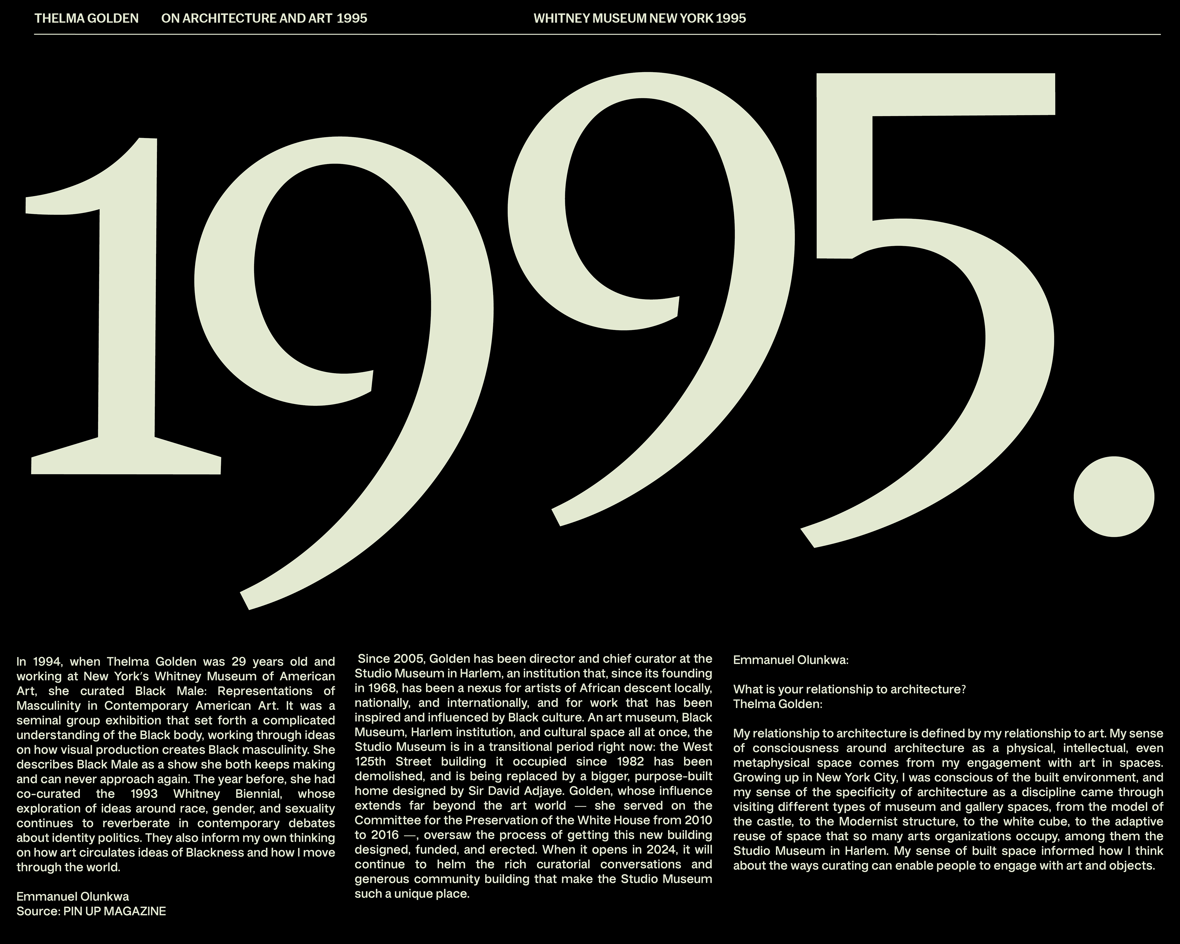 Thelma Golden; Exhibition Visual Identity Design Poster