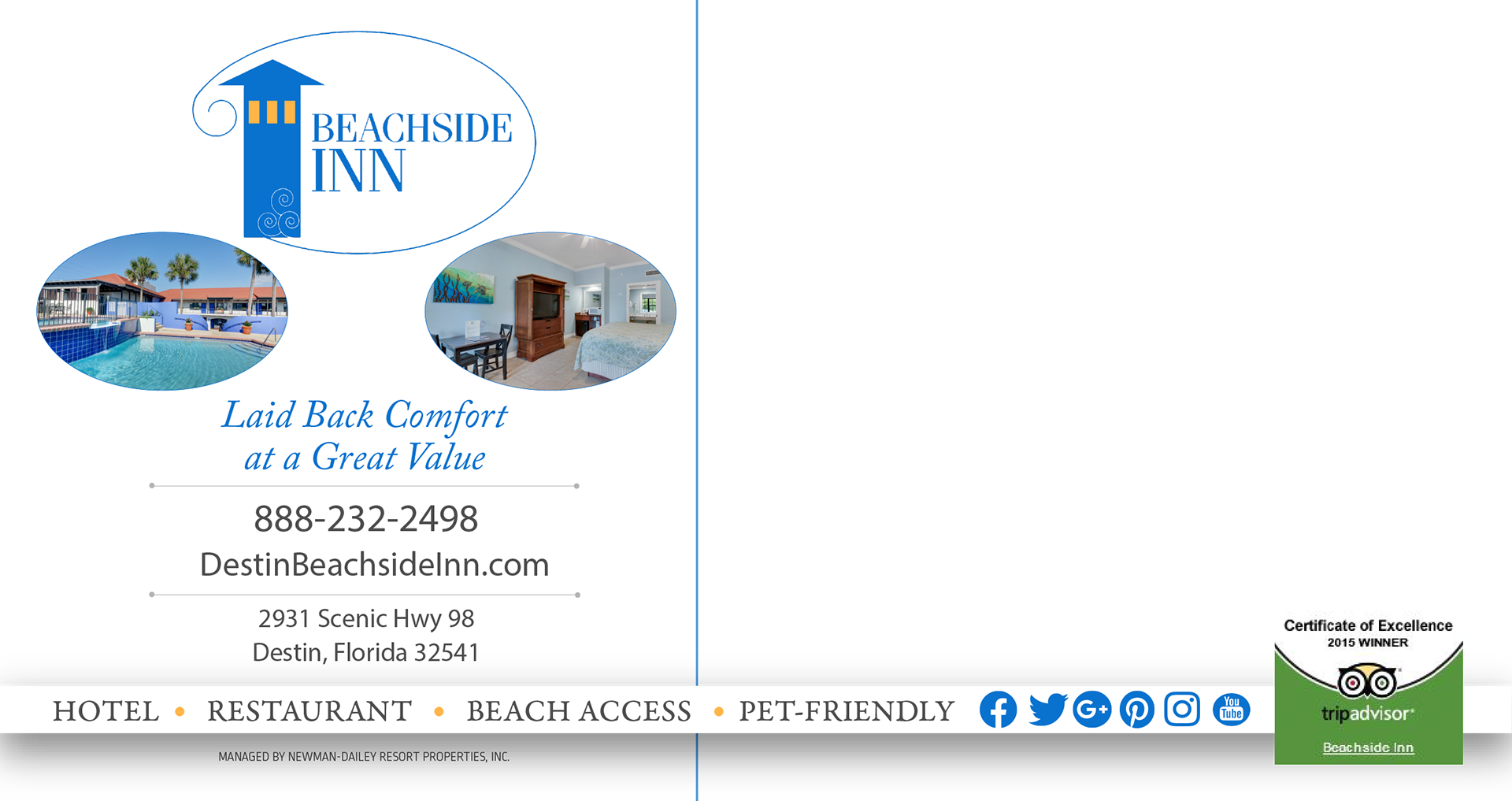Beach Side Inn Postcard (back)