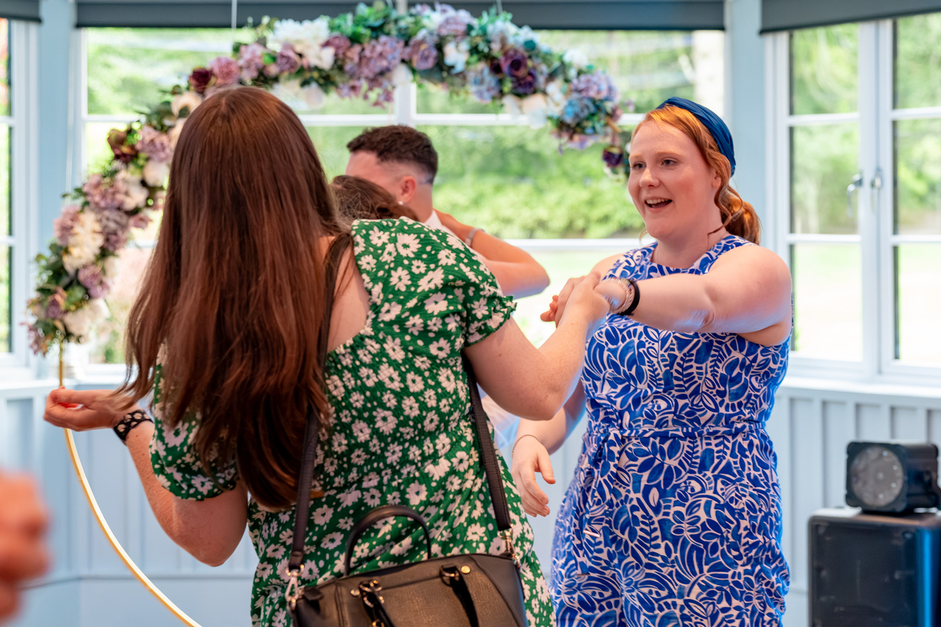 Dancing wedding guests at Aberdeen's Hazlehead Park Cafe