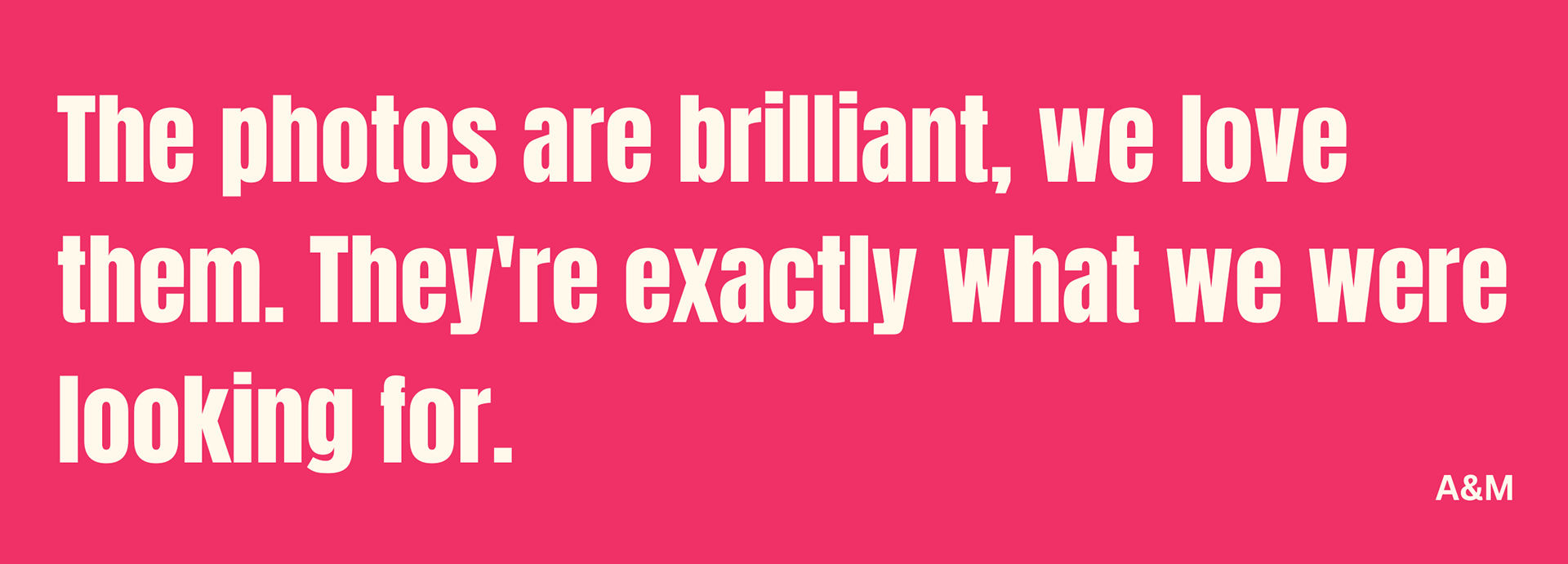 Review text reads: The photos are brilliant, we love them. They're exactly what we were looking for.