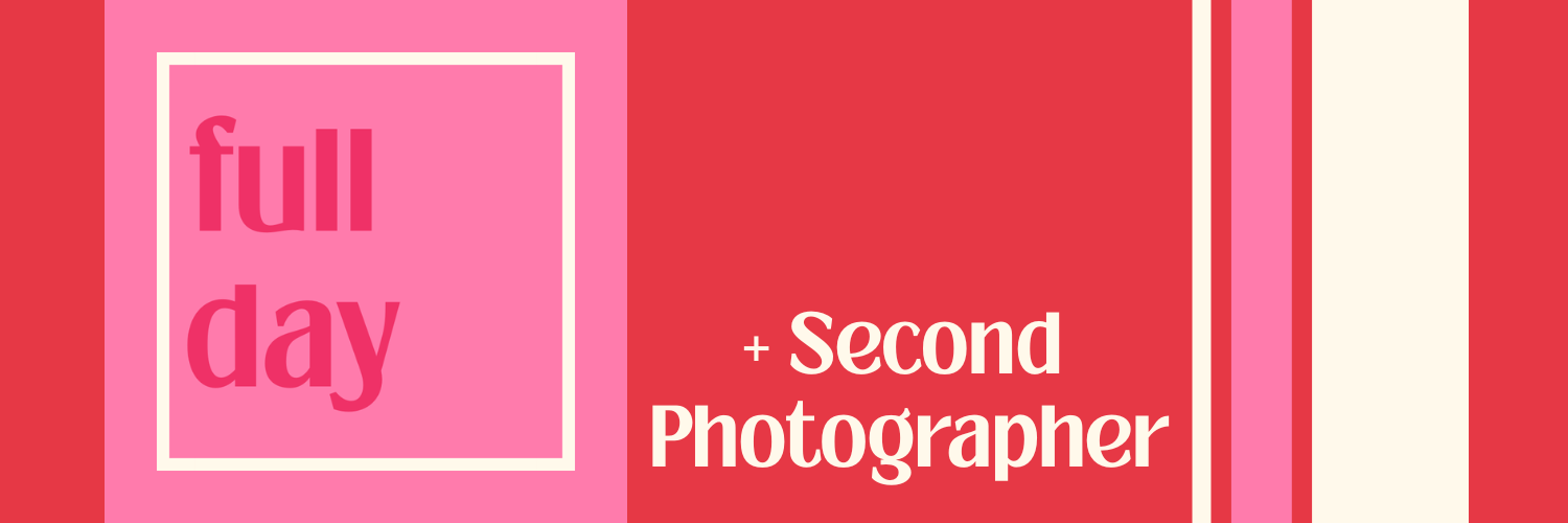 Text reads: Full Day & Second Photographer