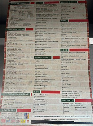 Original Menu Design