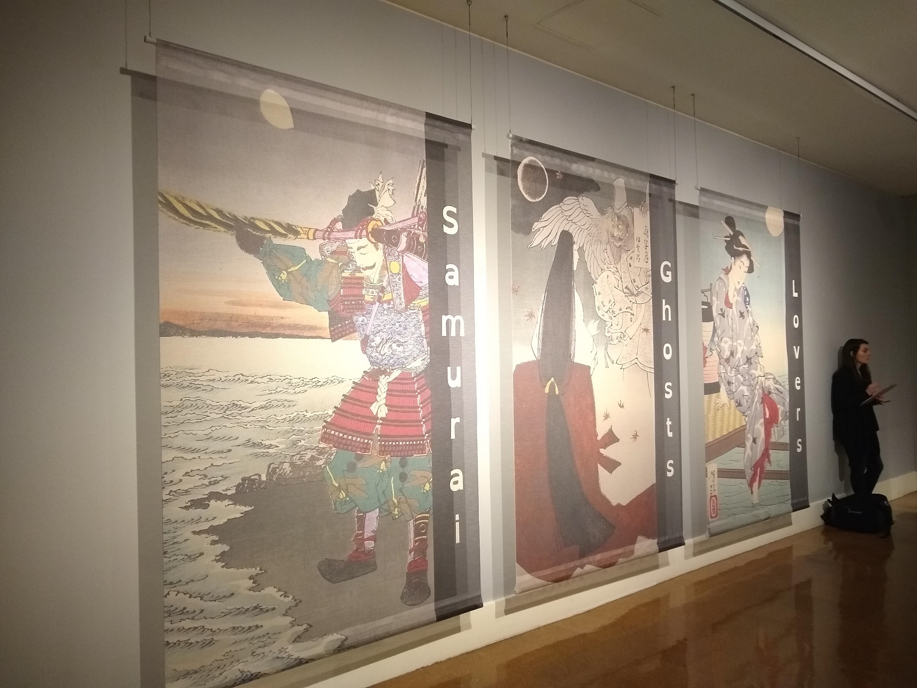 The lead curator and I selected images from the exhibition that I used with the exhibition title and font to create these banners, which were hung right inside the exhibition entrance.