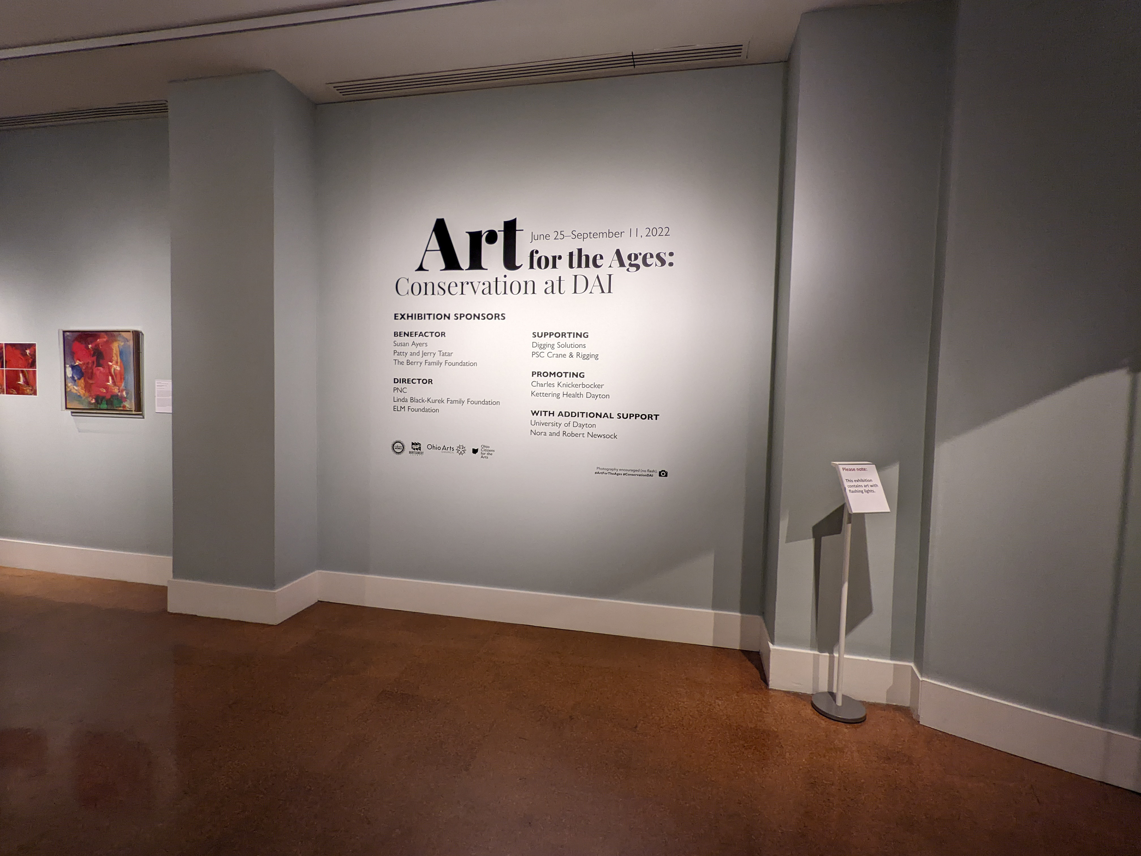 Art for the Ages Sponsor wall.