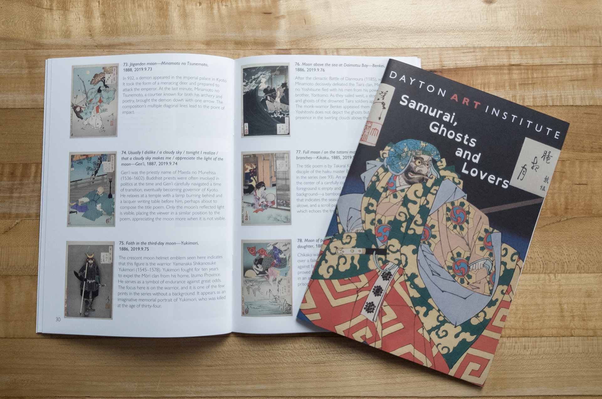 A Special Exhibition catalog was commissioned for 'Samurai, Ghosts and Lovers: Yoshitoshi’s Complete 100 Aspects of the Moon'.