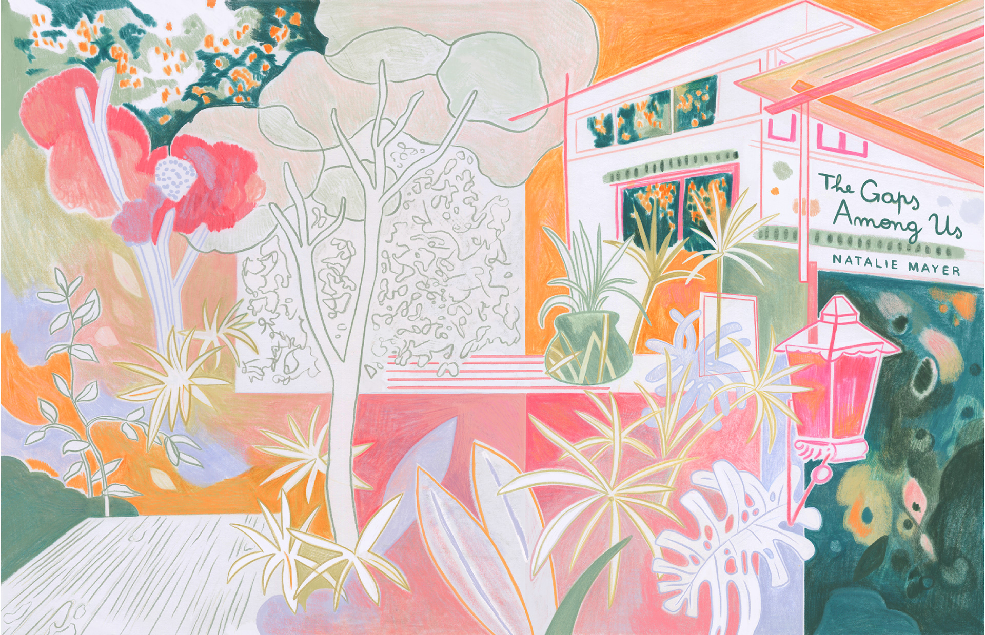 house in the jungle trees pink lamp nature book non fiction book jacket