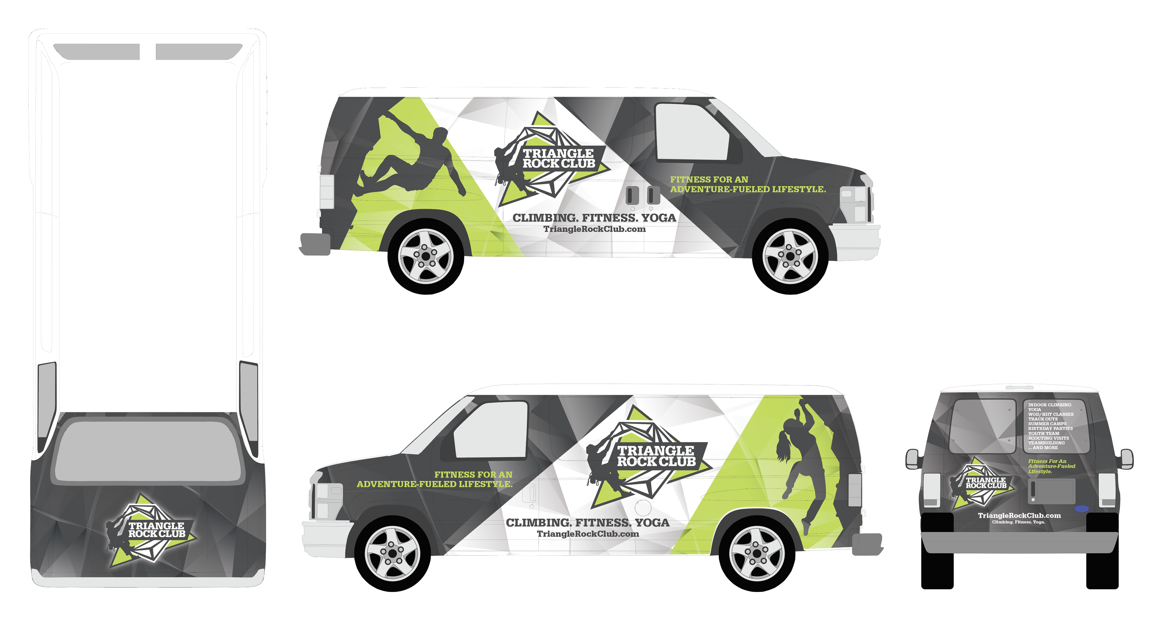 Mockup provided to customer for van wrap approval.