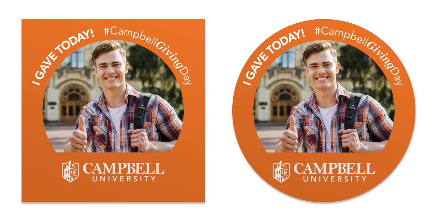 Facebook frames for Campbell Giving Day. The circular design fits the circular profile pictures that Facebook is now using.