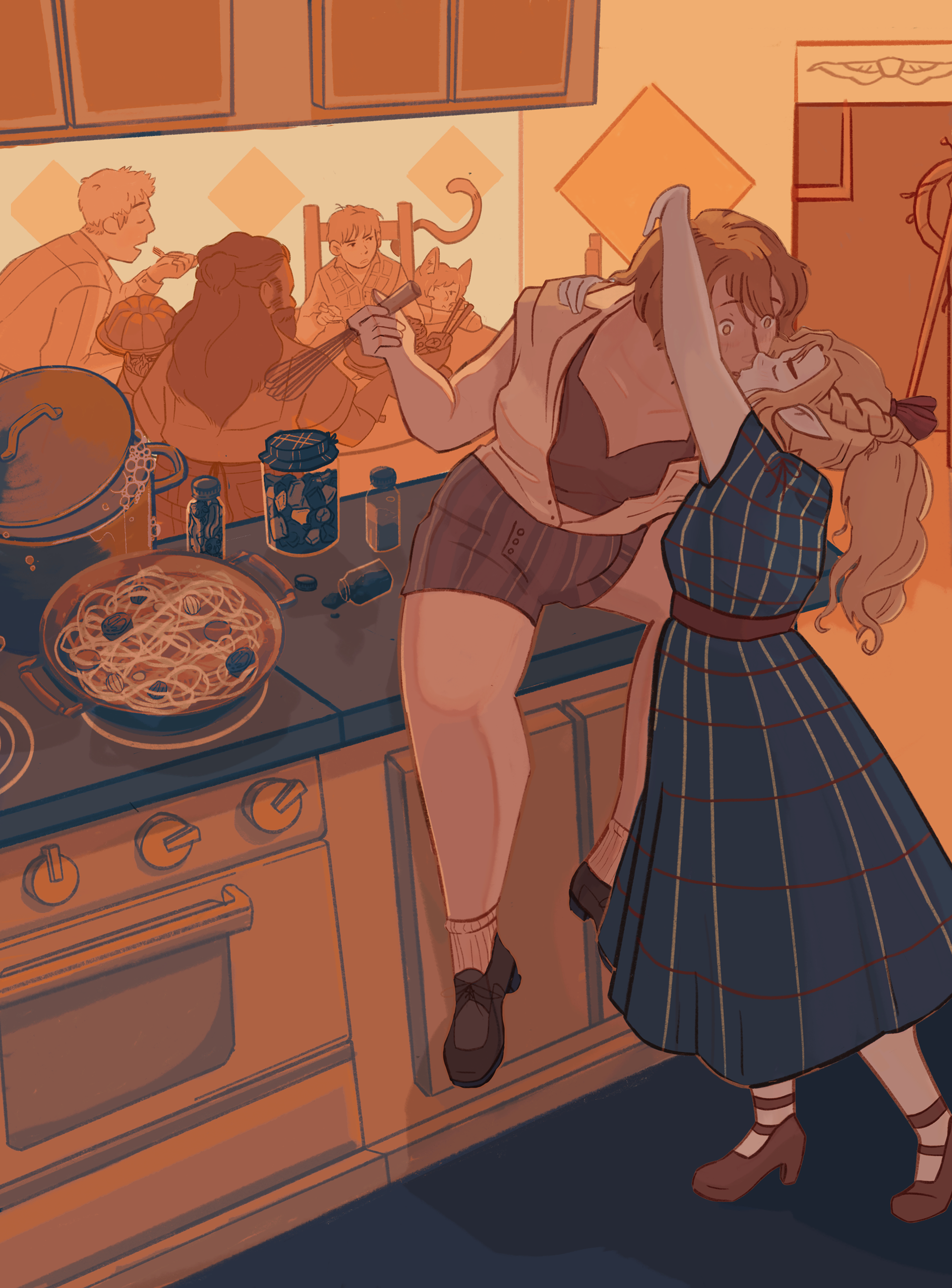 Kissing in the Kitchen: Dungeon Meshi Fanart