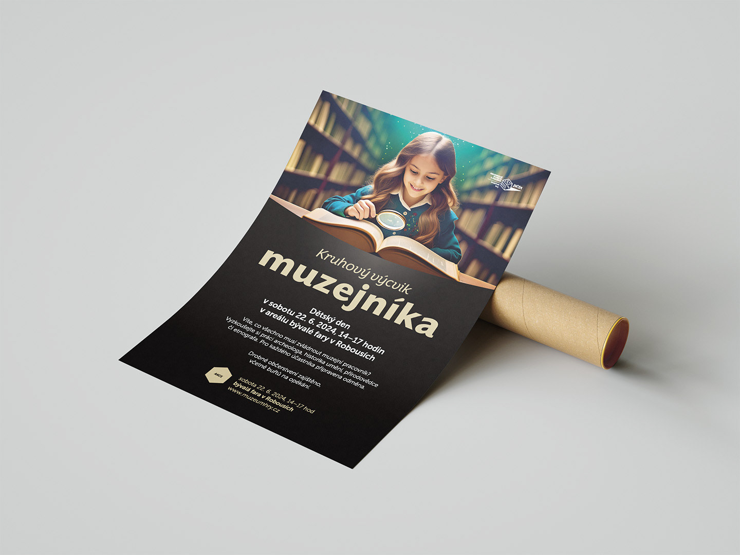 Regionální muzeum a galerie v Jičíně, plakát Kruhový výcvik muzejníka, A2, 2023