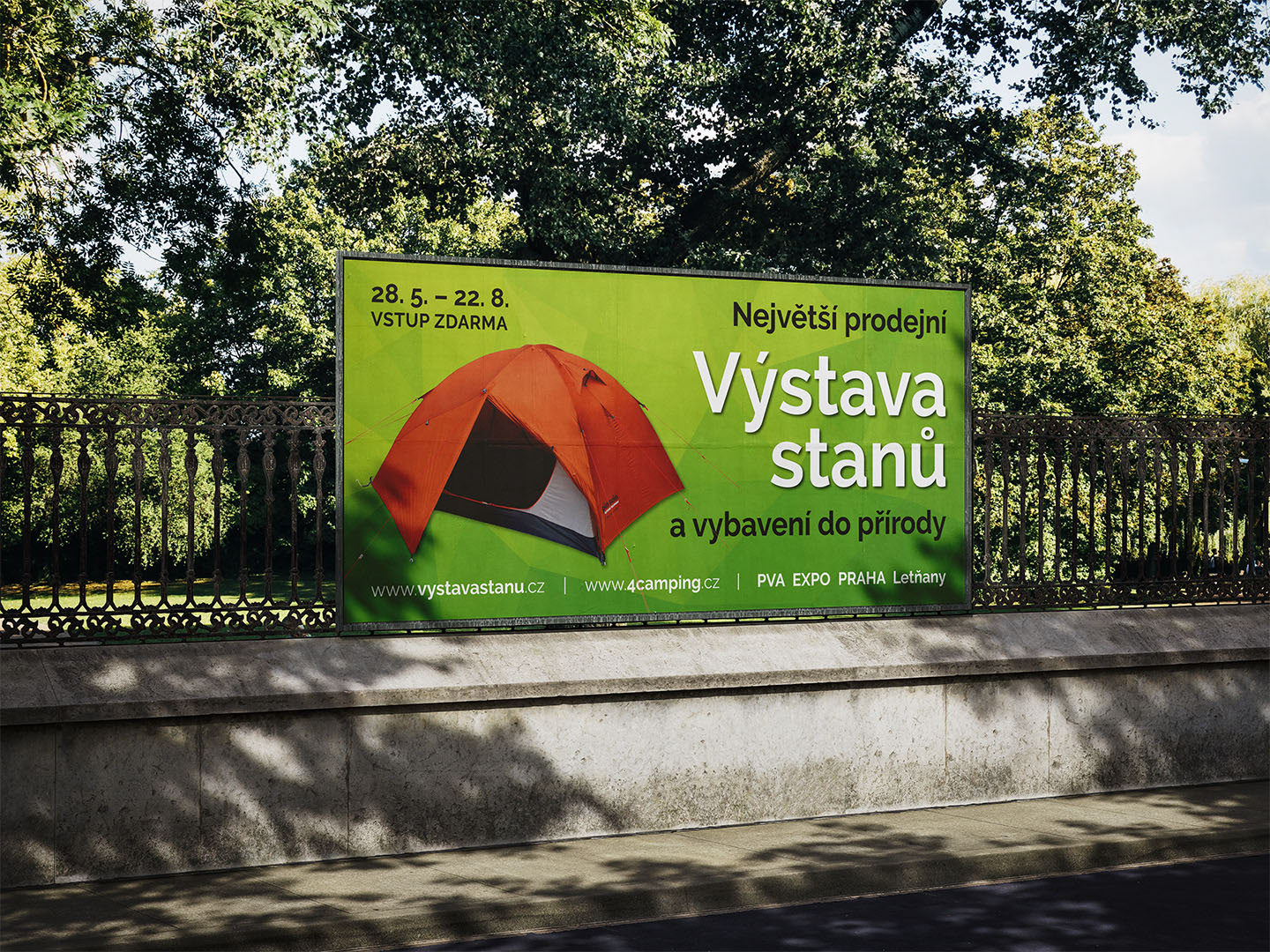 Výstava stanů, billboard, 2022