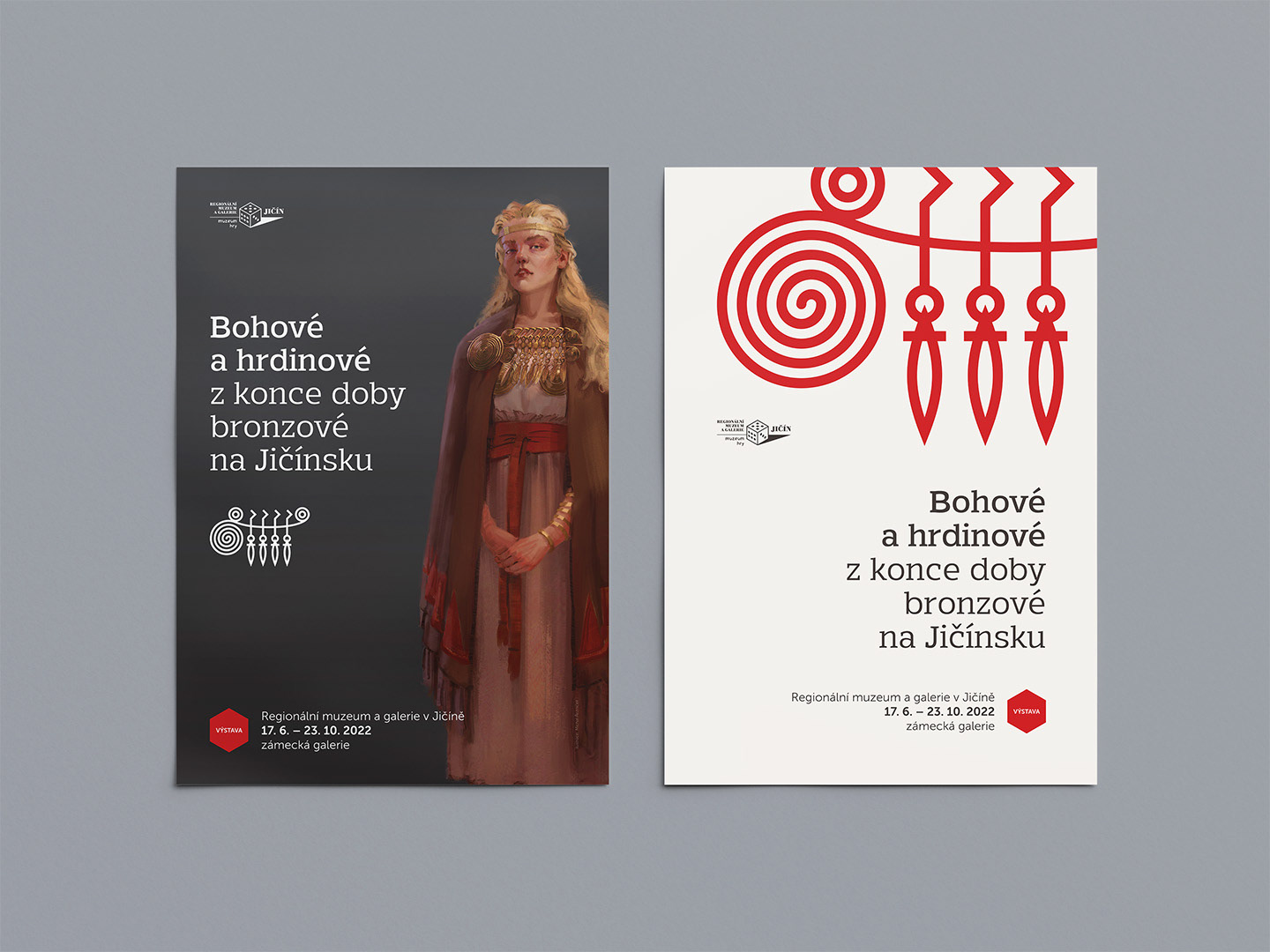 Regionální muzeum a galerie v Jičíně, plakáty k výstavě Bohové a hrdinové z konce doby bronzové na Jičínsku, A1, 2022