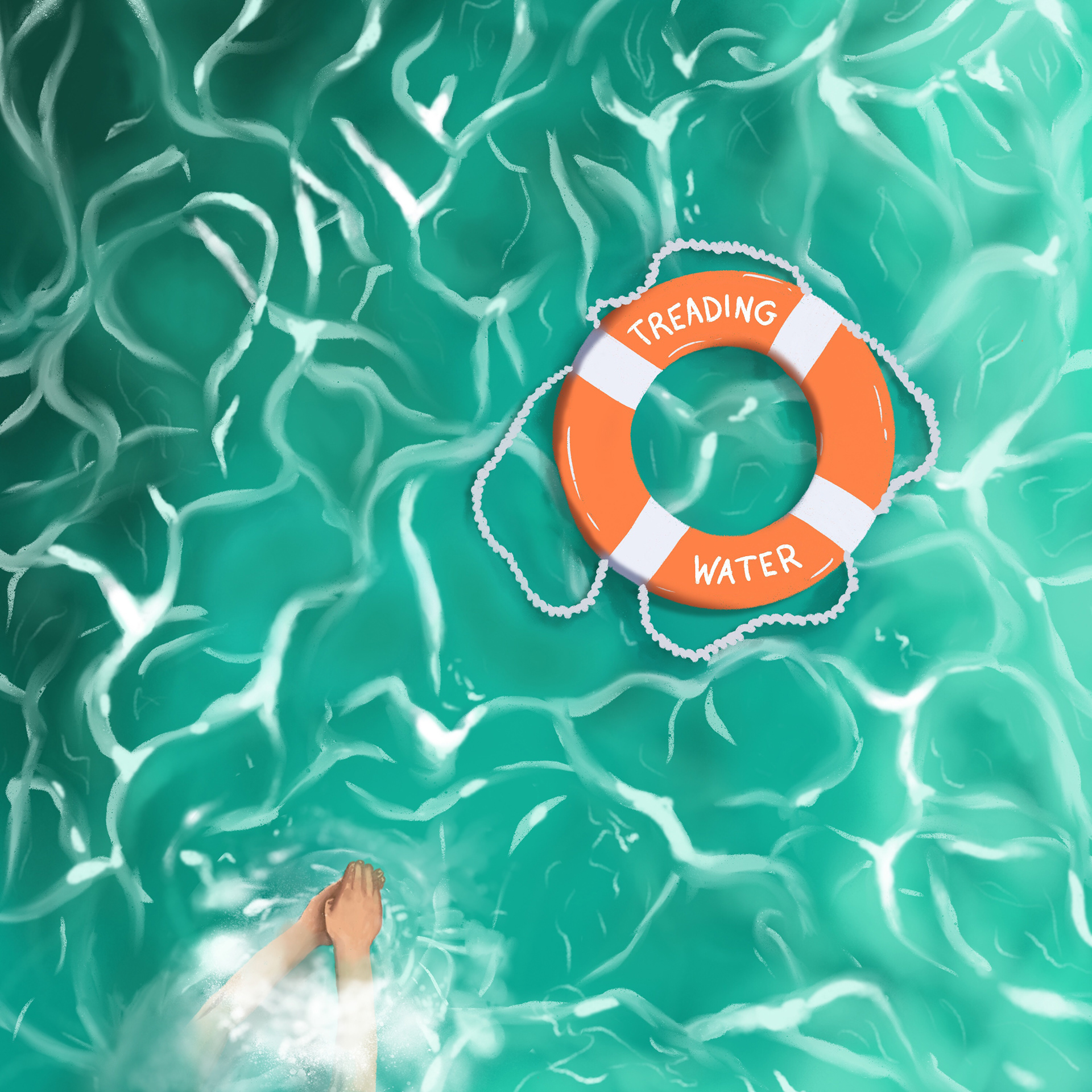Digital illustration for DALE's single 'Treading Water'