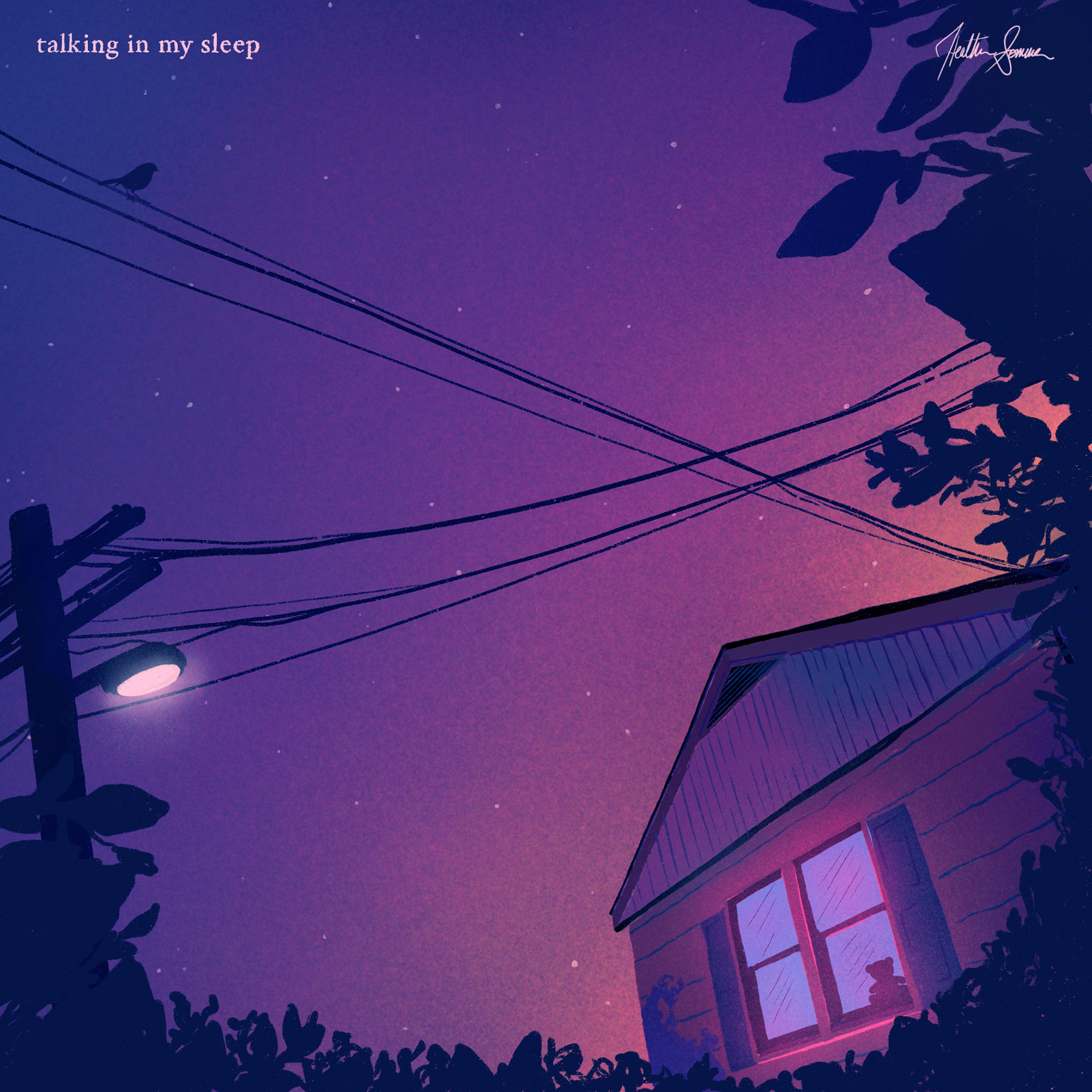 Digital illustration for my own single 'talking in my sleep'