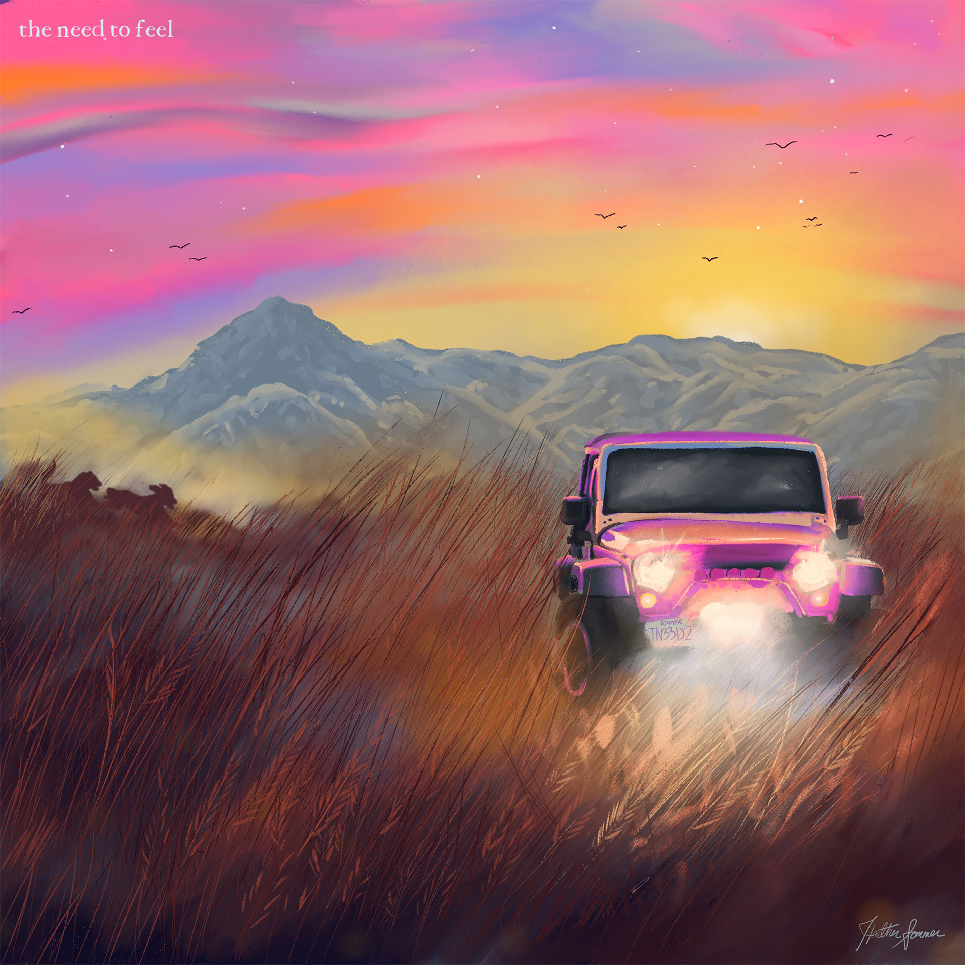 Digital illustration for my own single 'the need to feel'