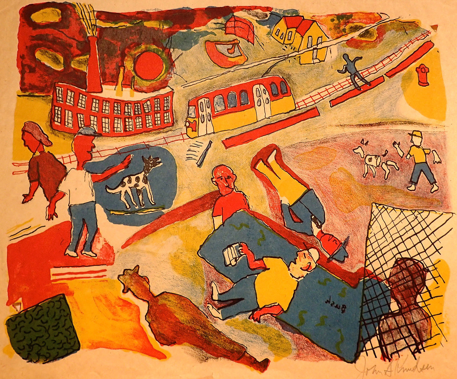 Working Class, 1970 Lithograph  9” x 10.5” L70