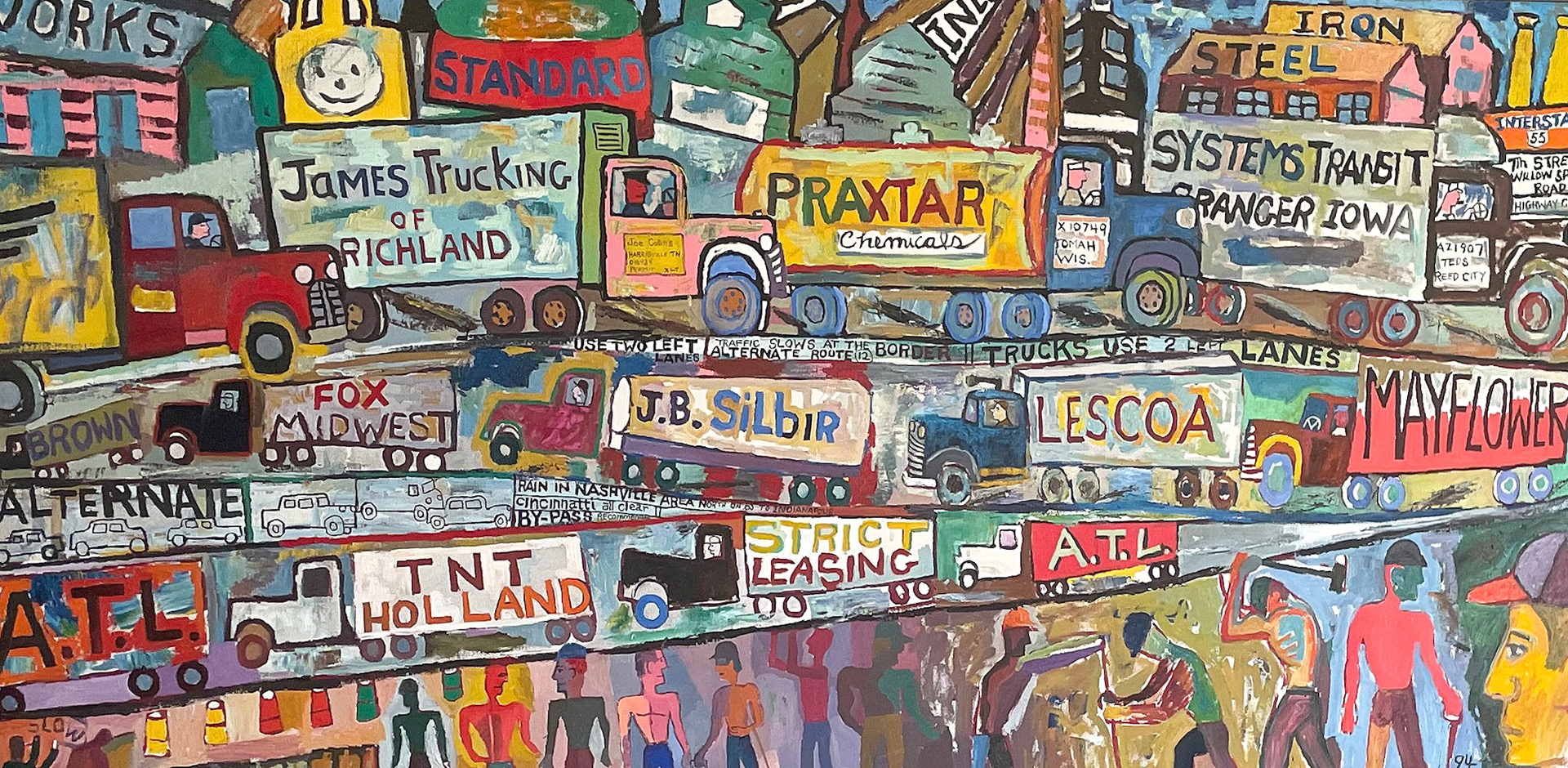 Cross Country Casual, 1994 Oil and Acrylic on Canvas 34 x 67” P94.