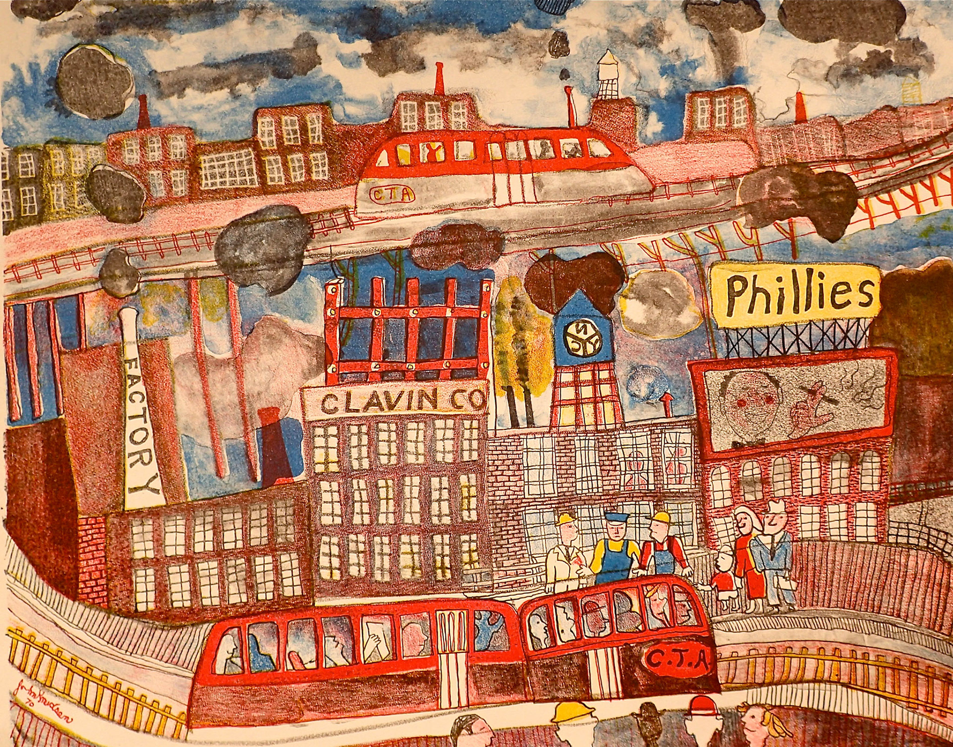 Morning Train, 1970 Lithograph  14” x 18” L70.239