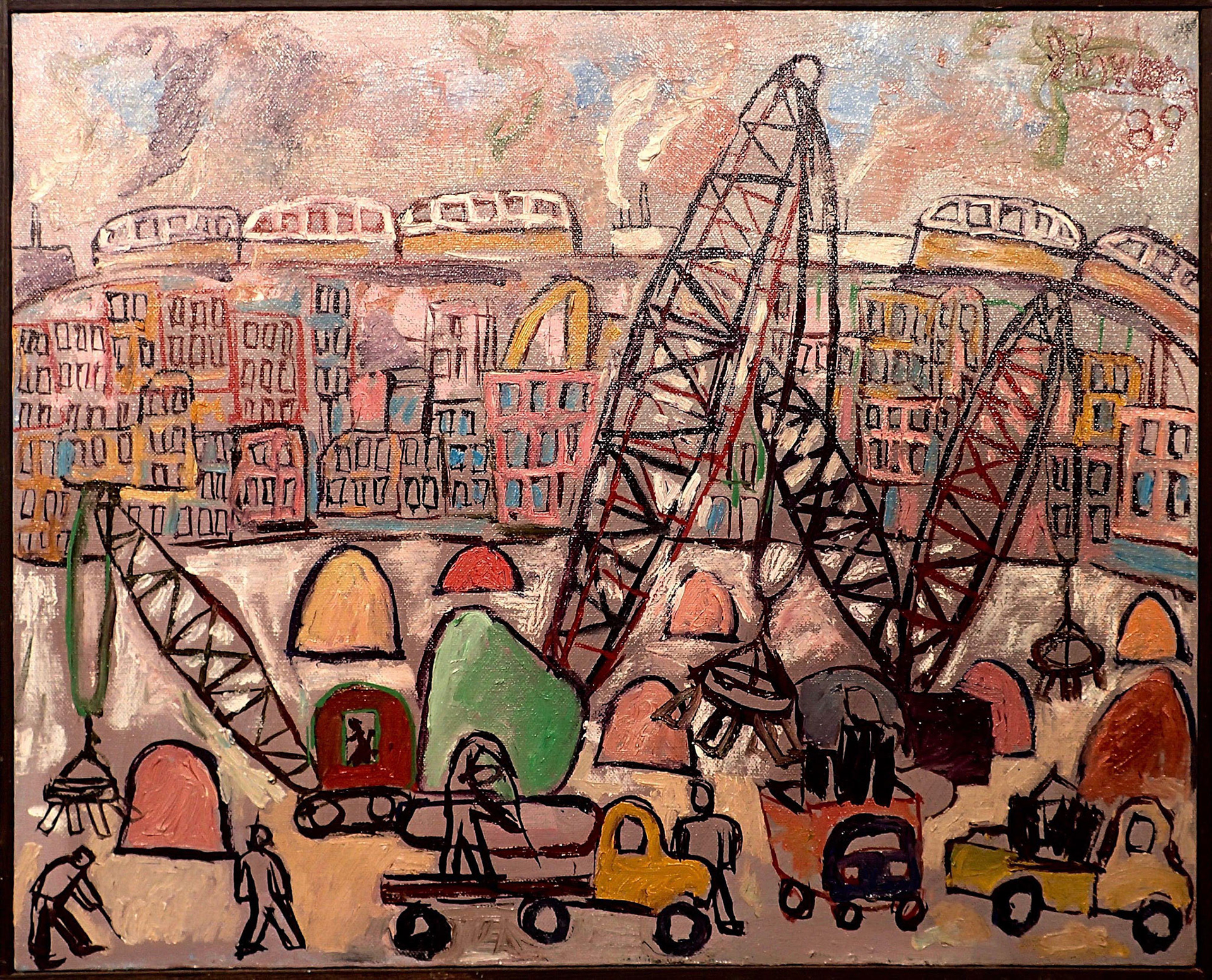 Junk Yard at Armitage and  Clybourne, 1990 Oil on Canvas  16” x 20” P90.117