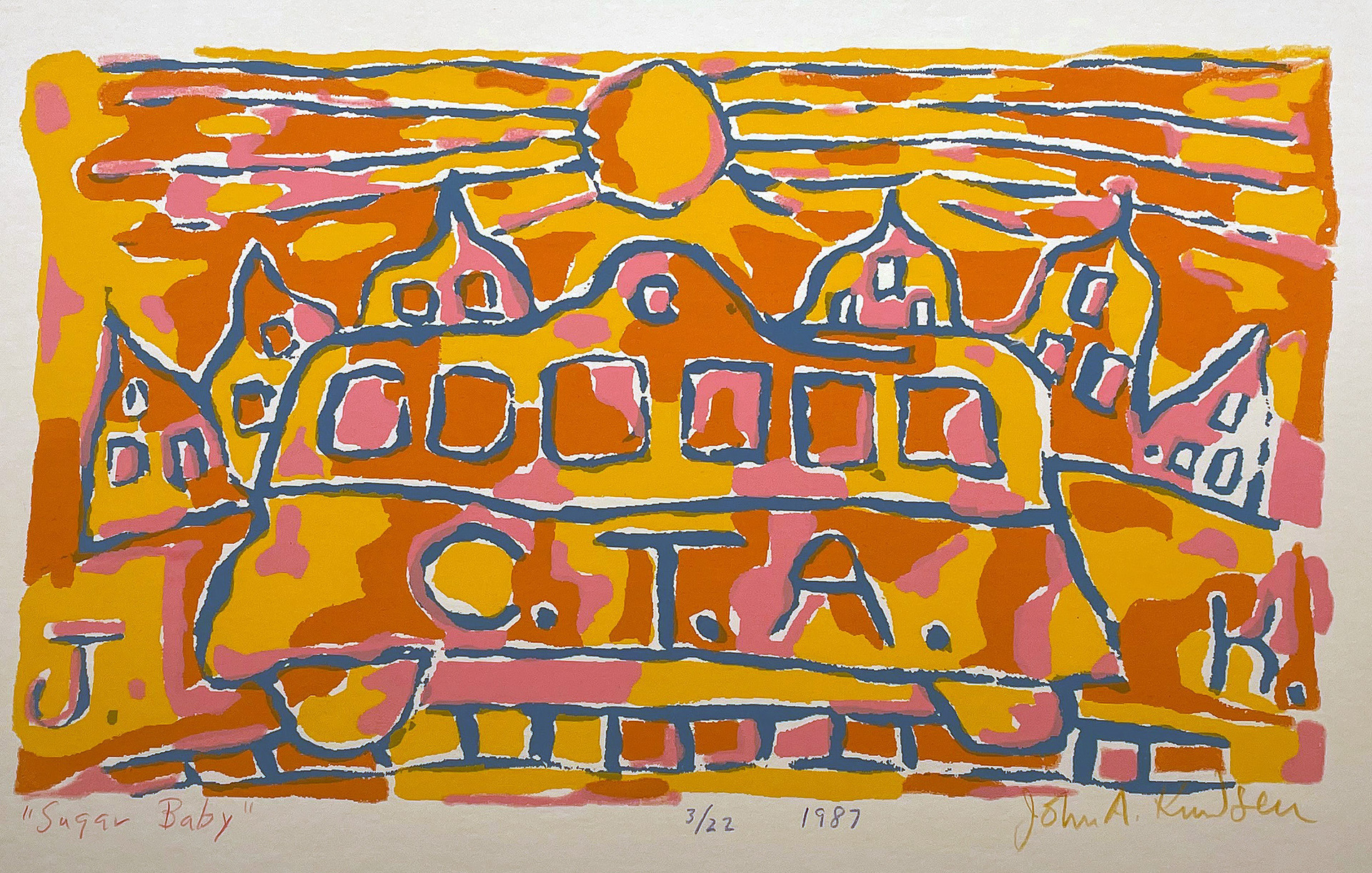 Sugar Baby, 1987 Silk Screen Print  5.25” x 9” Image Size S87.229