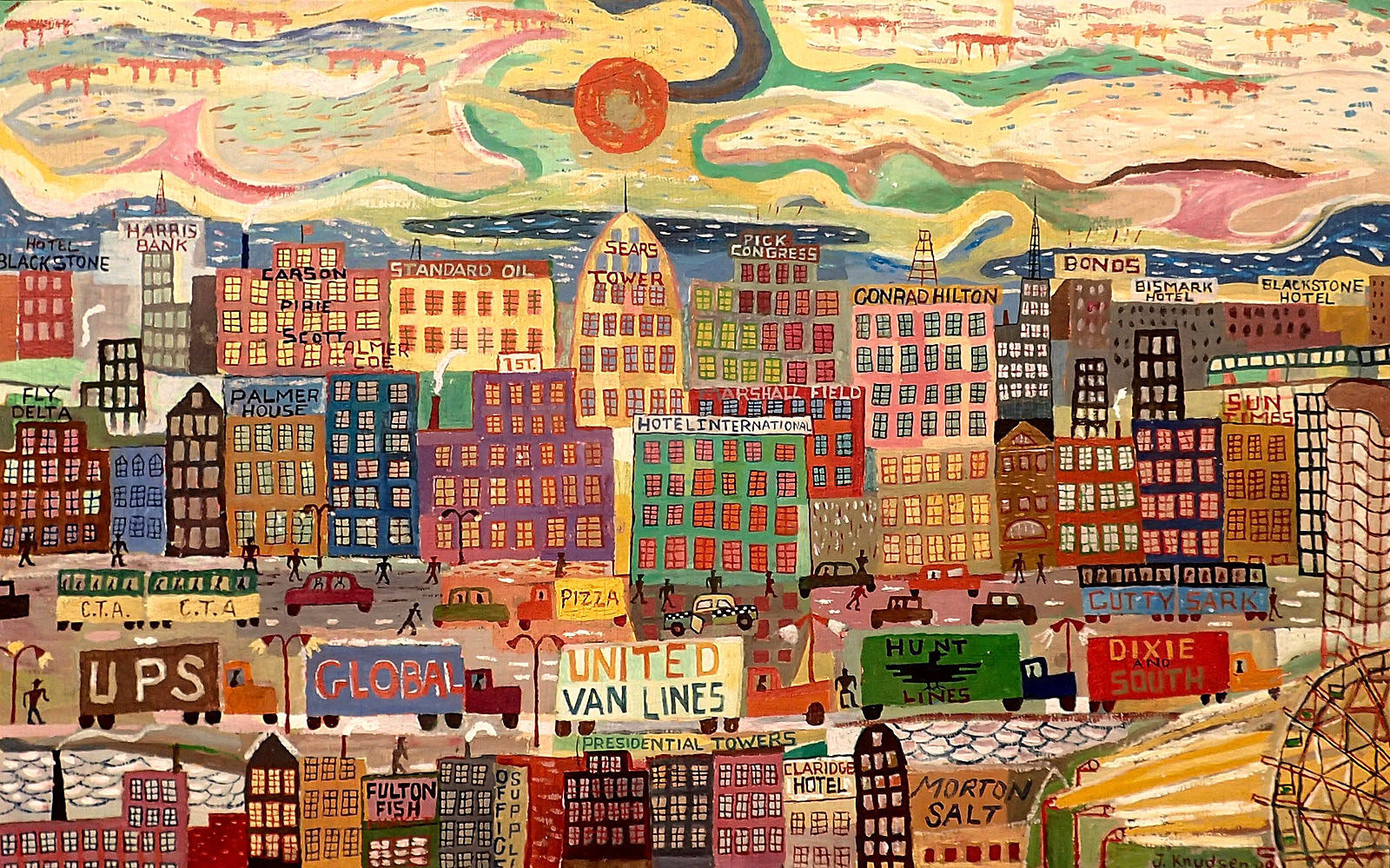 Fantasy City, 2000 Oil on Panel  14.5 x 22.25” P00.100