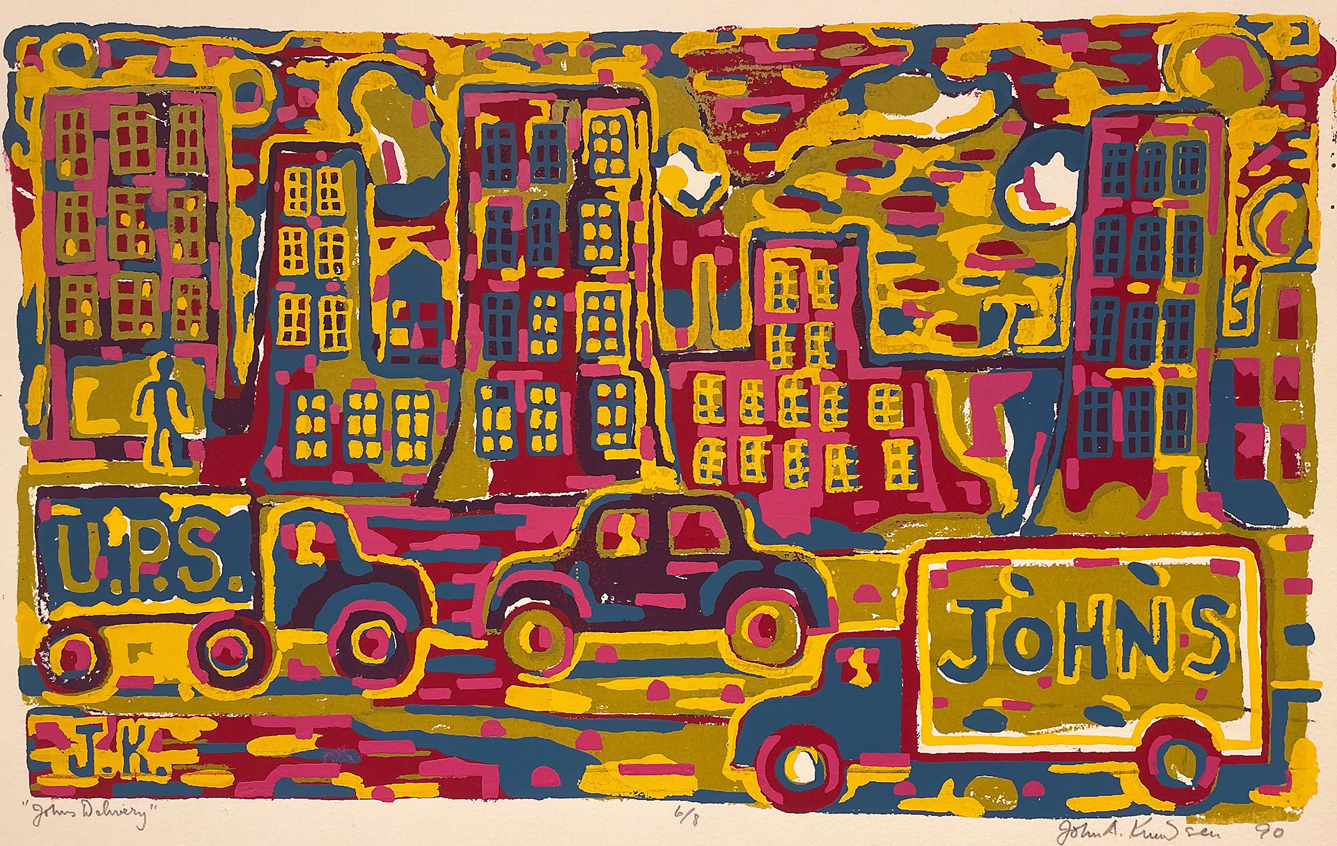 John’s Delivery, 1990 Silk Screen Print  9.5” x 15.5”” Image Size S90.227
