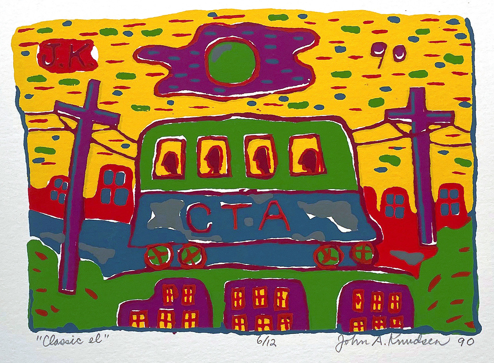 Classic El, 1990 Silk Screen Print  6” x 8.25” Image Size S90.232