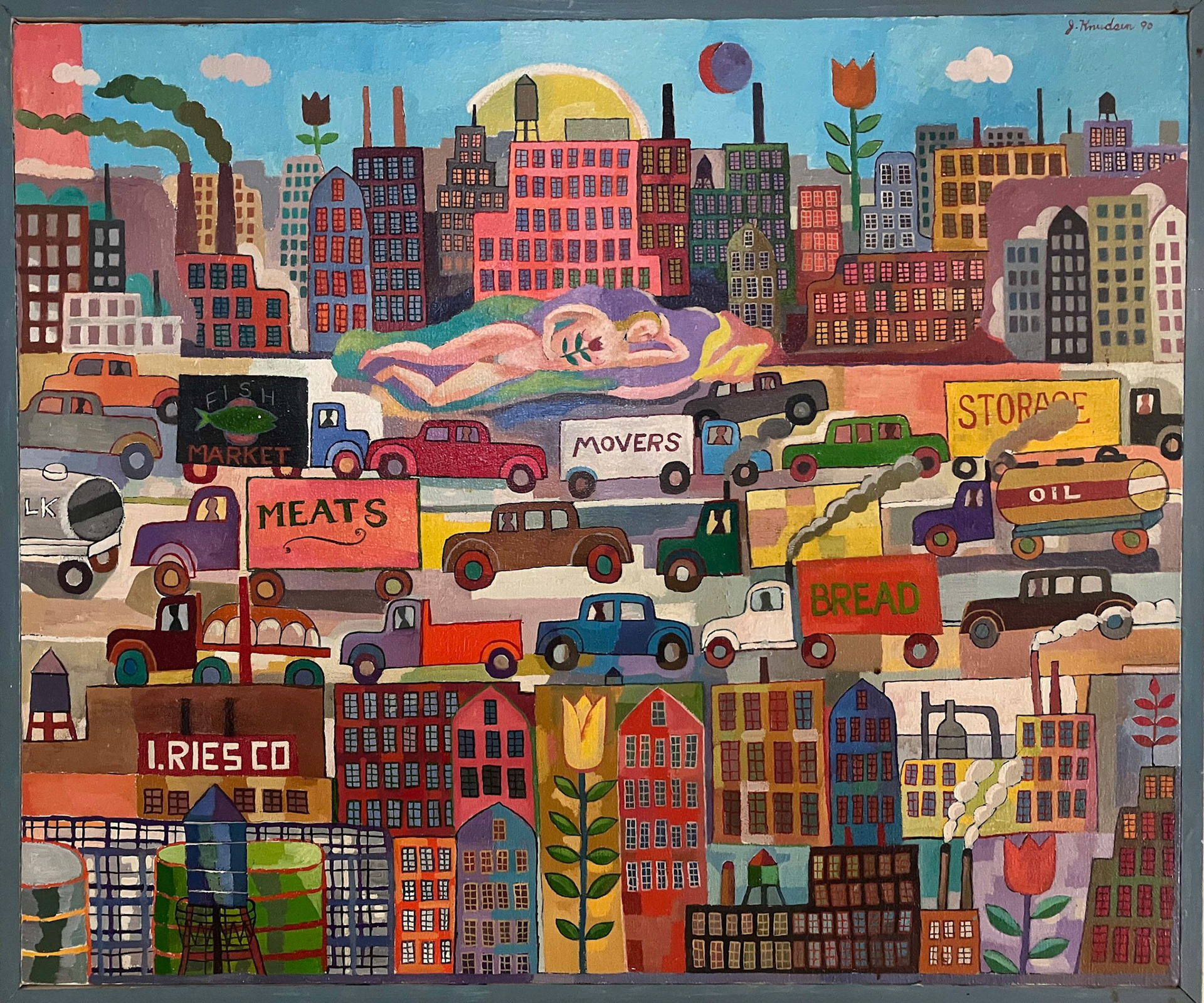 Little Cityscape with Nude, 1990 Oil on Canvas 20” x 24” P90.121