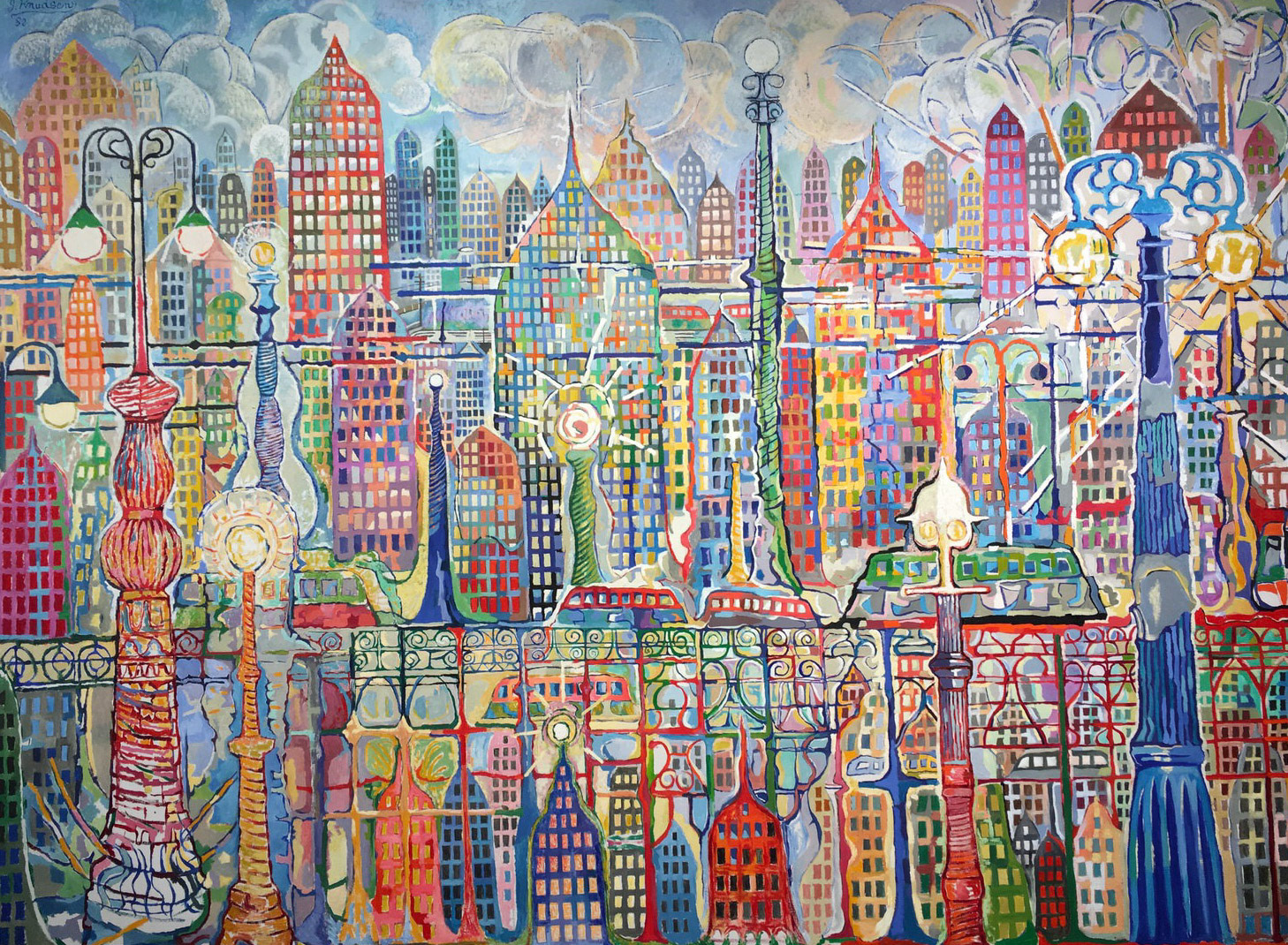 Illuminated City, 1982 Oil on Canvas  44” x 60” P82.088