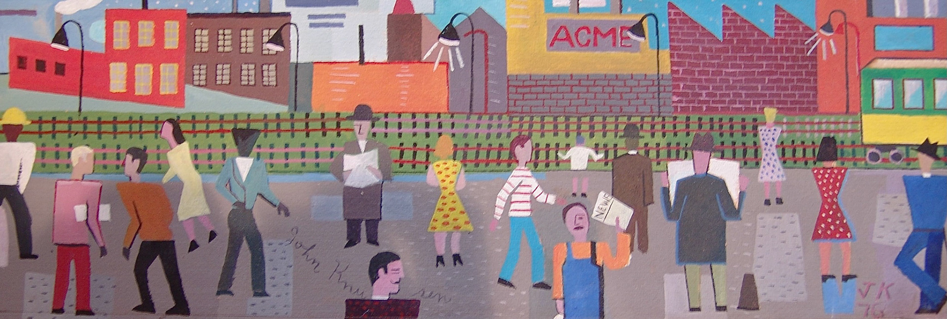 Untitled (Cityscape & El Station), 1976 Oil on paper 6.5” x 17.5” P76.116