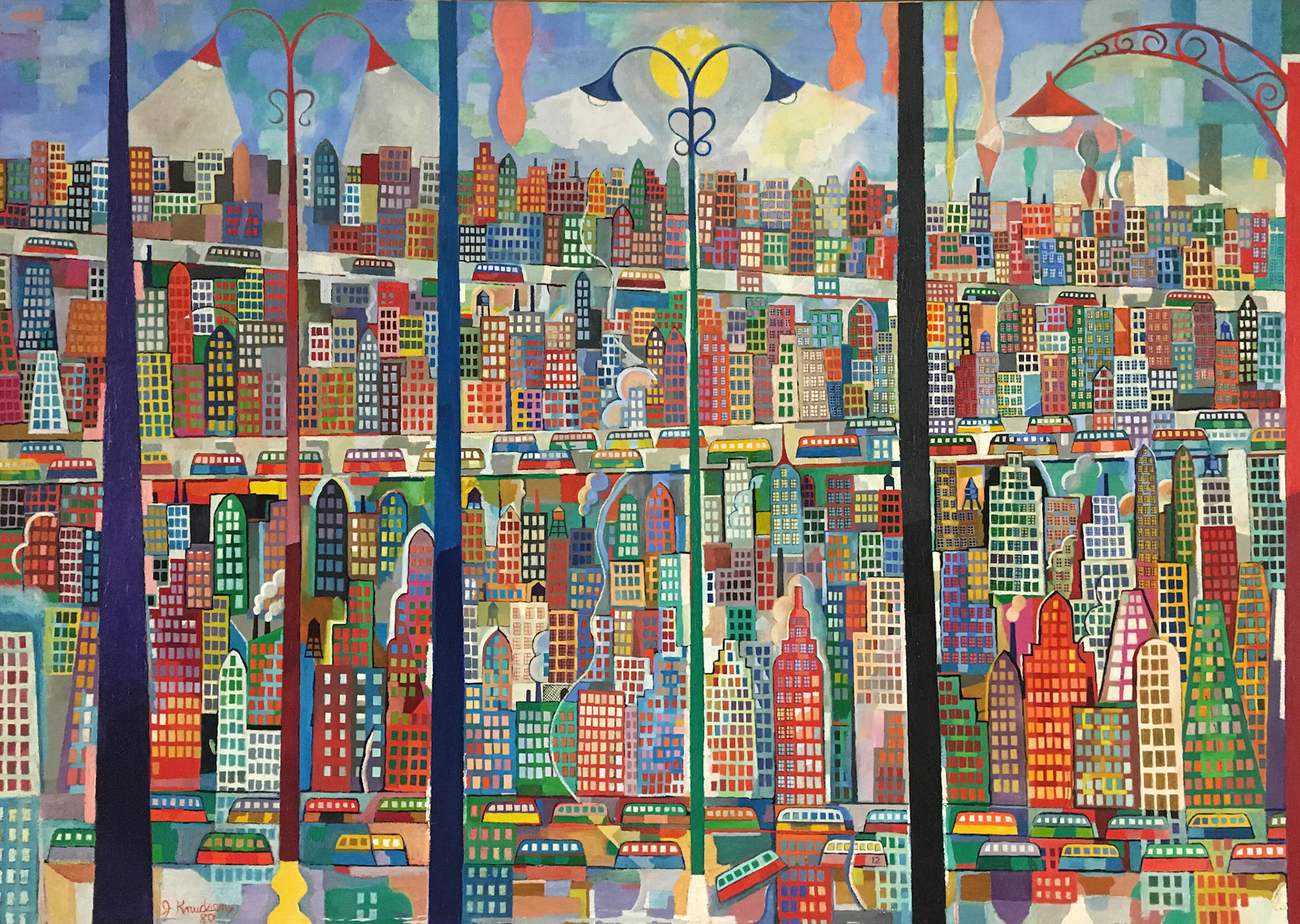 Illuminated City, 1982 Oil on Canvas  44” x 60” P82.088
