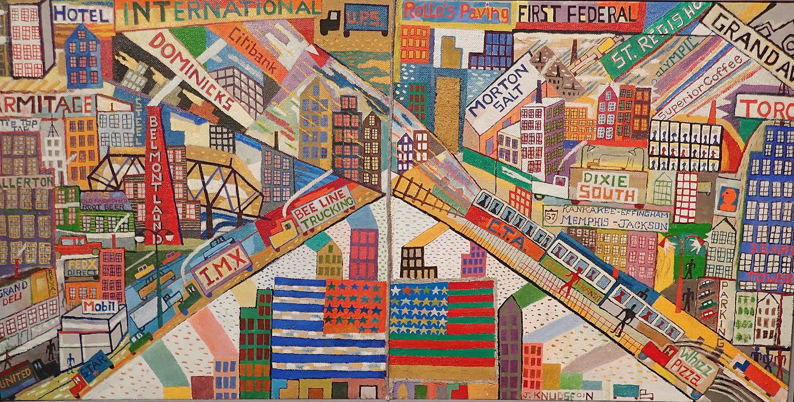 Armitage-Ashland Junction, 2001 Oil on Canvas  20” x 38” P01.097