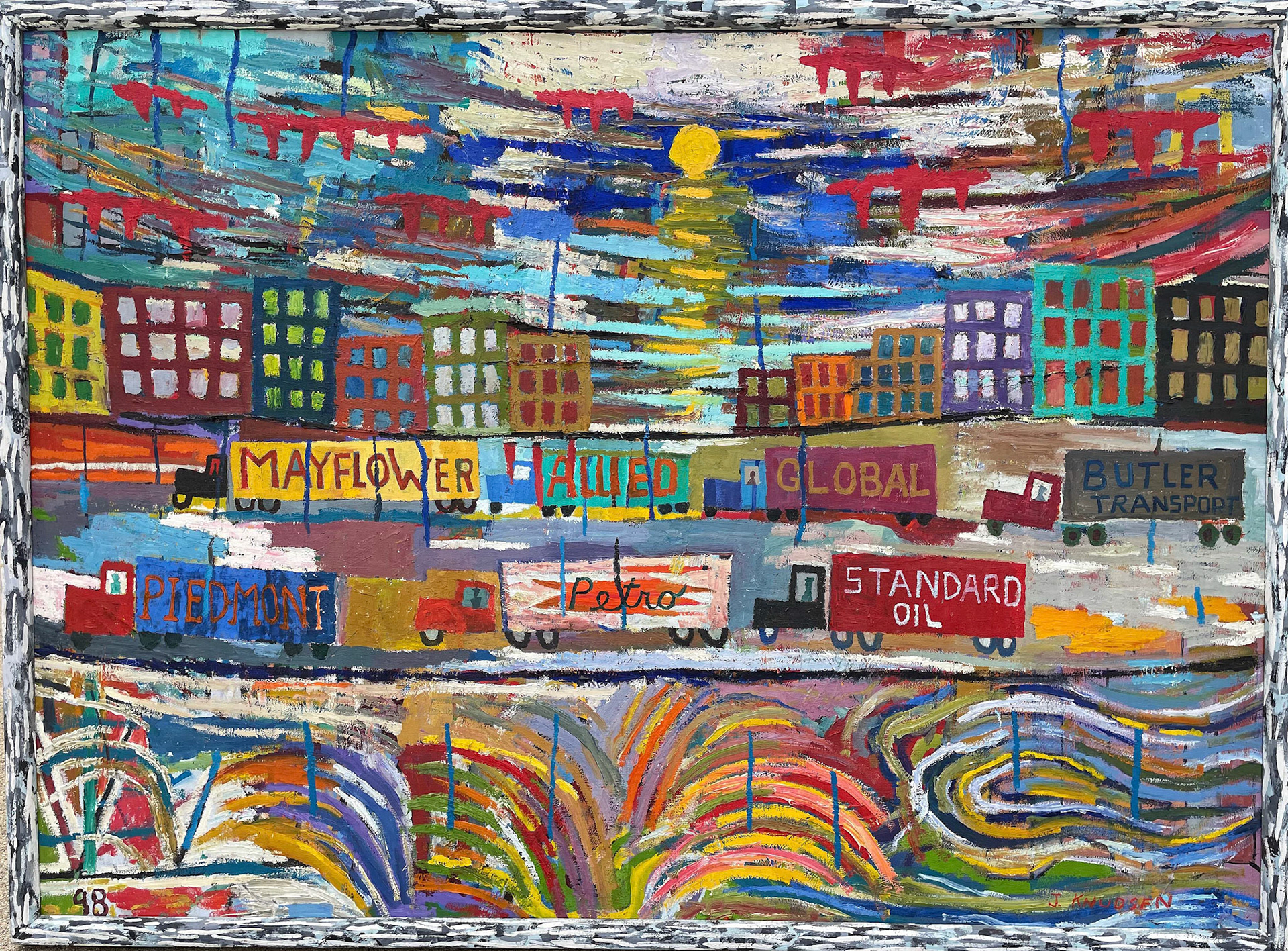 Debussy Trucks Rain, 1998 Oil on Canvas 31.5” x 43” P98.165